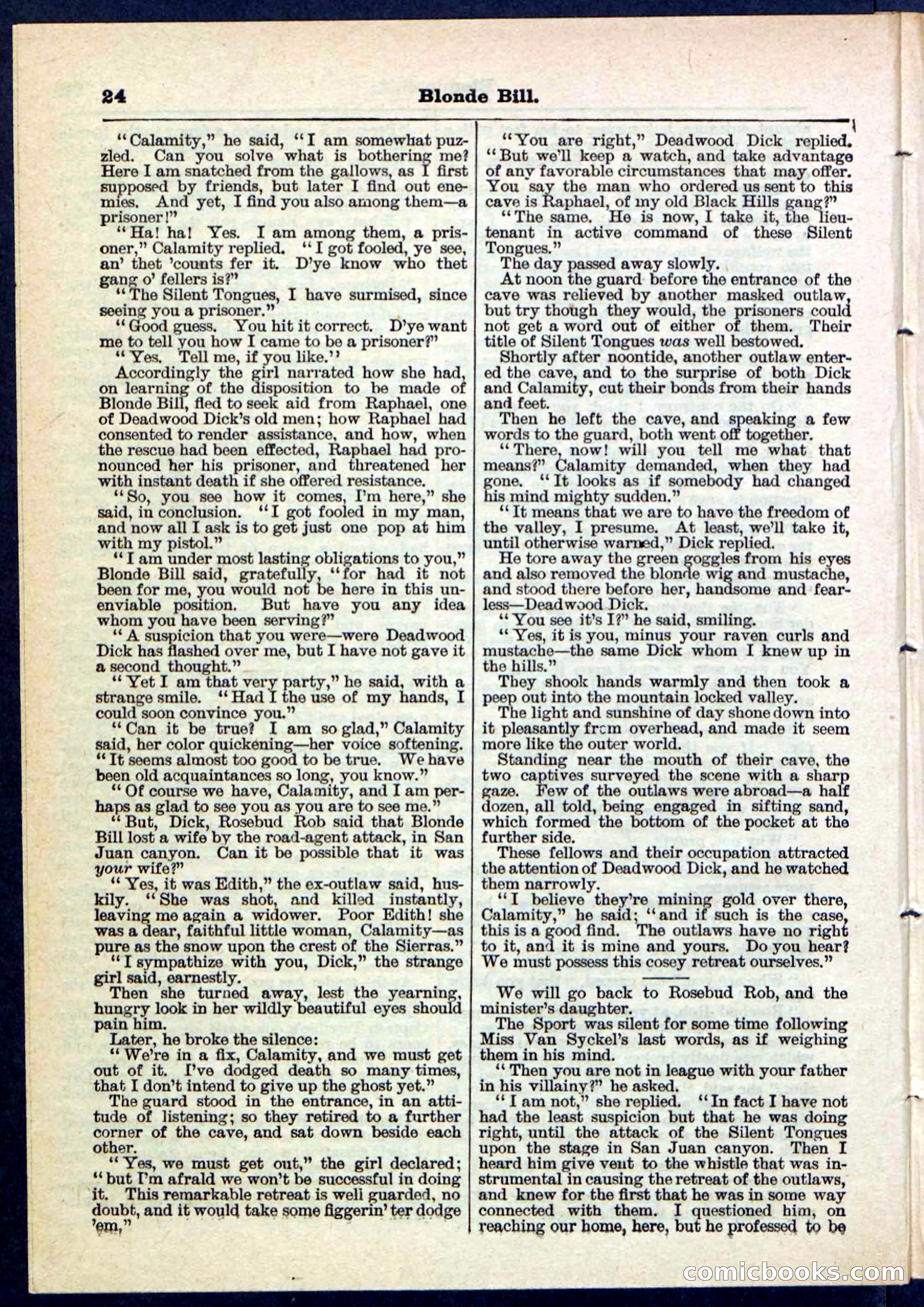 Blonde Bill, or Deadwood Dick's Home Base — page 24 of 32