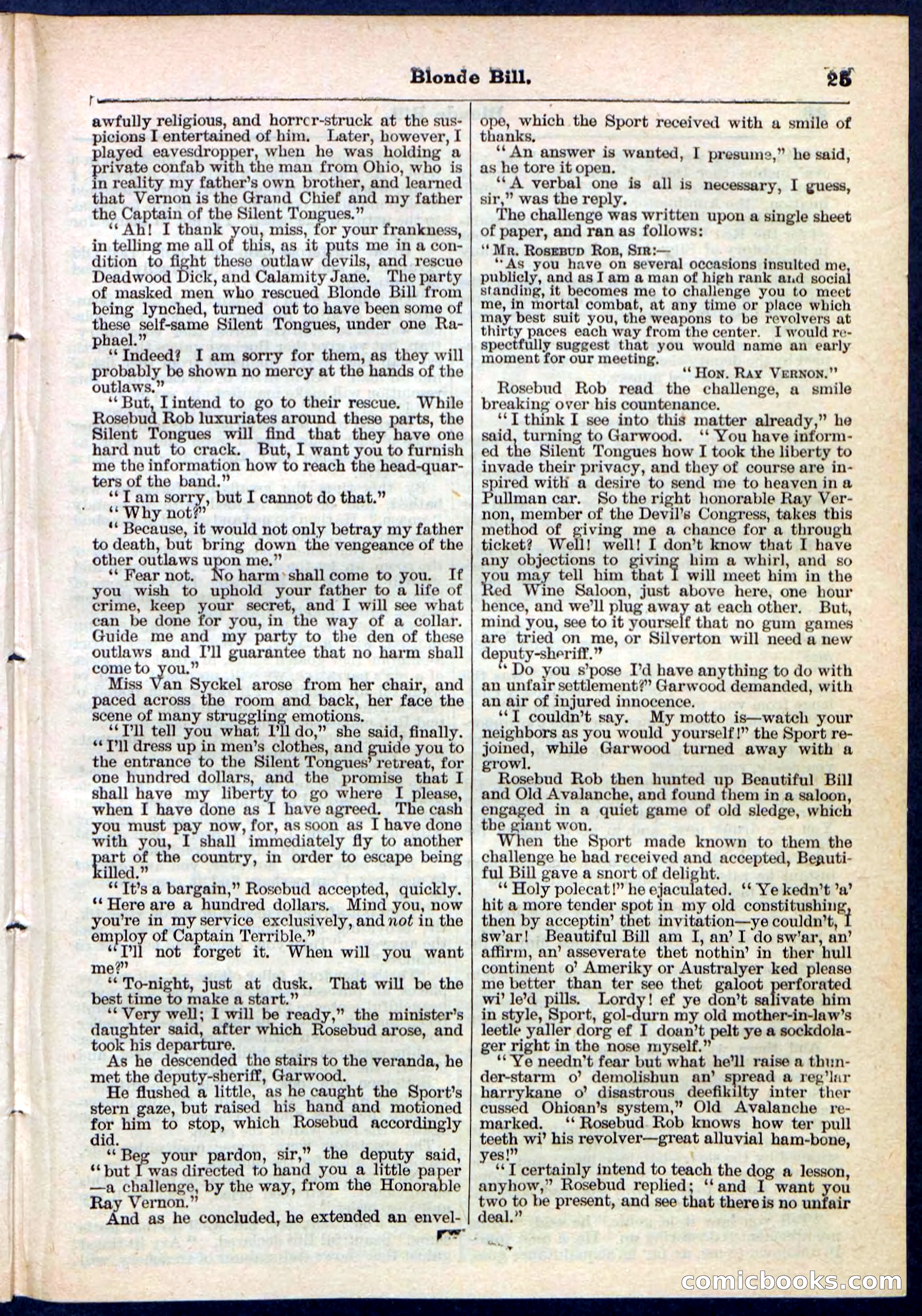 Blonde Bill, or Deadwood Dick's Home Base — page 25 of 32