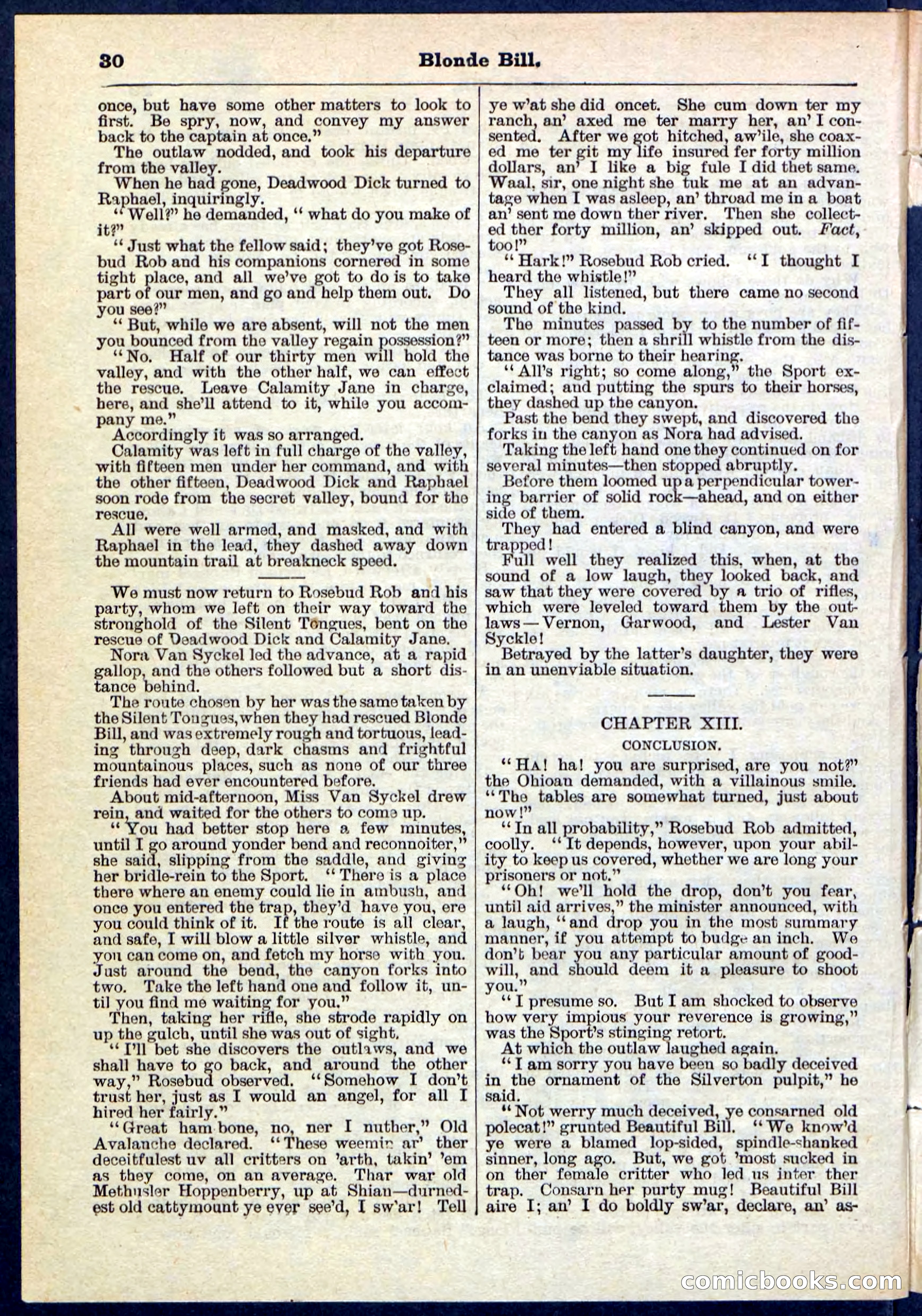 Blonde Bill, or Deadwood Dick's Home Base — page 30 of 32