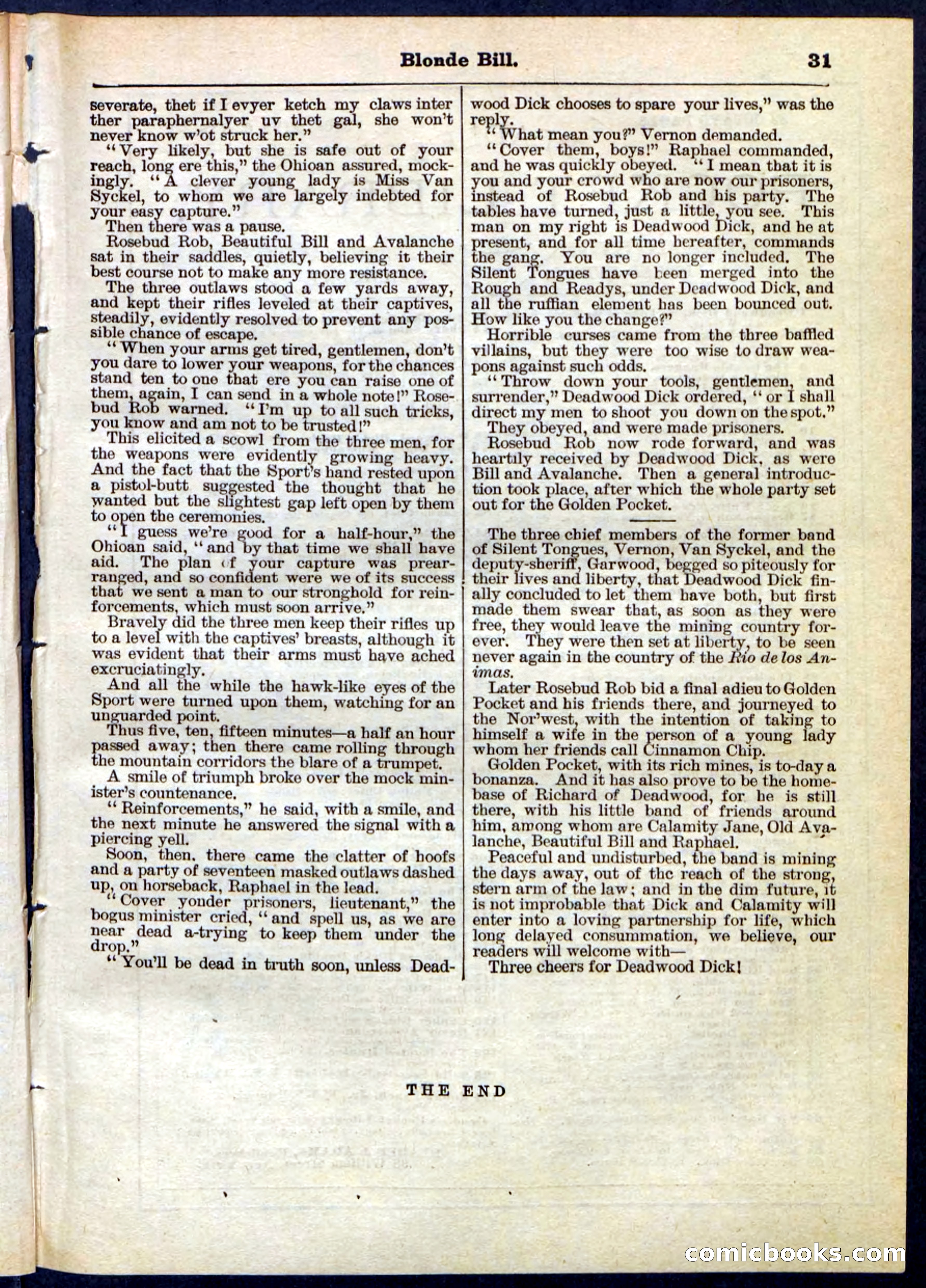 Blonde Bill, or Deadwood Dick's Home Base — page 31 of 32