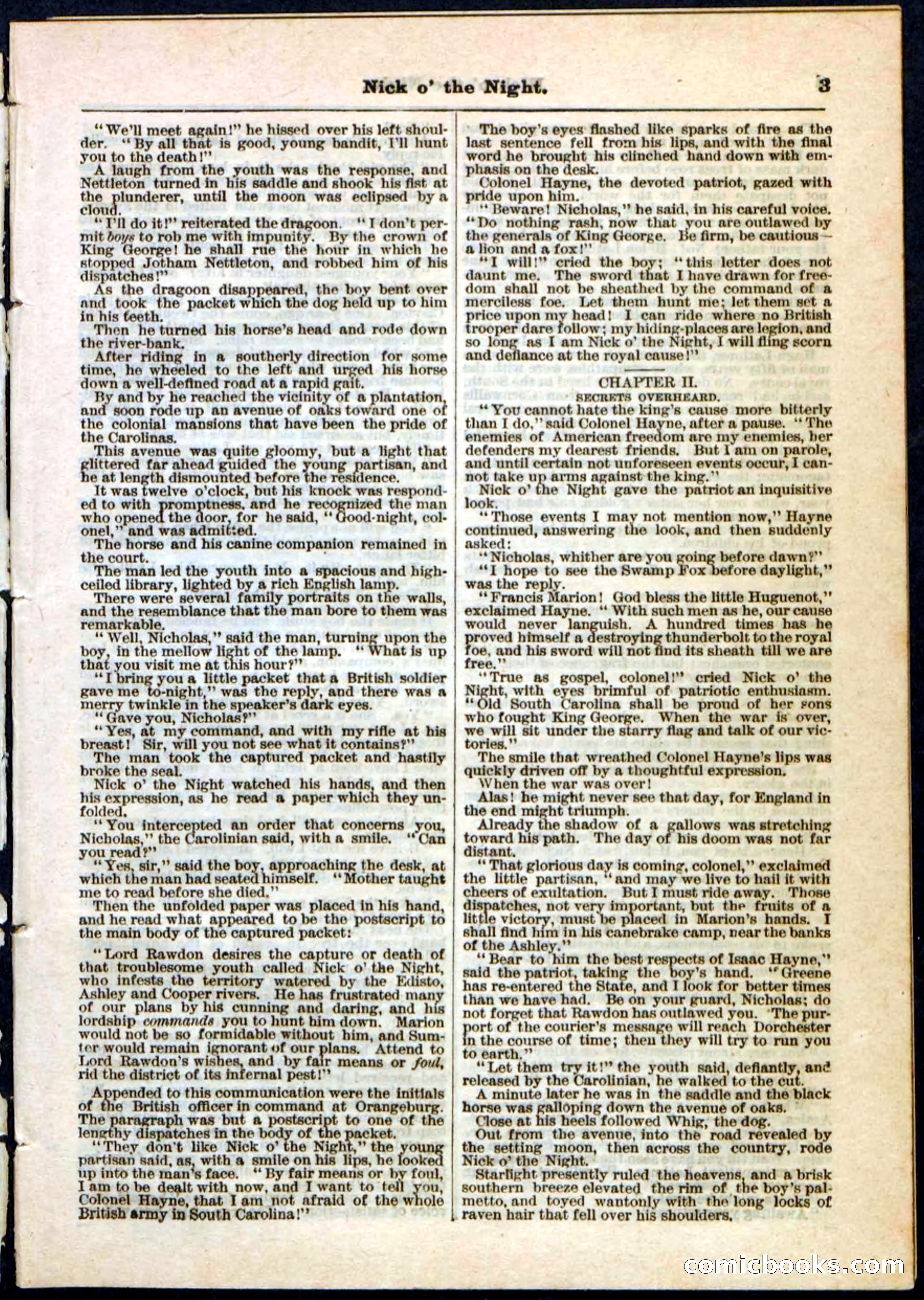 Nick o' the Night; or, The Boy Spy of '76 — page 3 of 32
