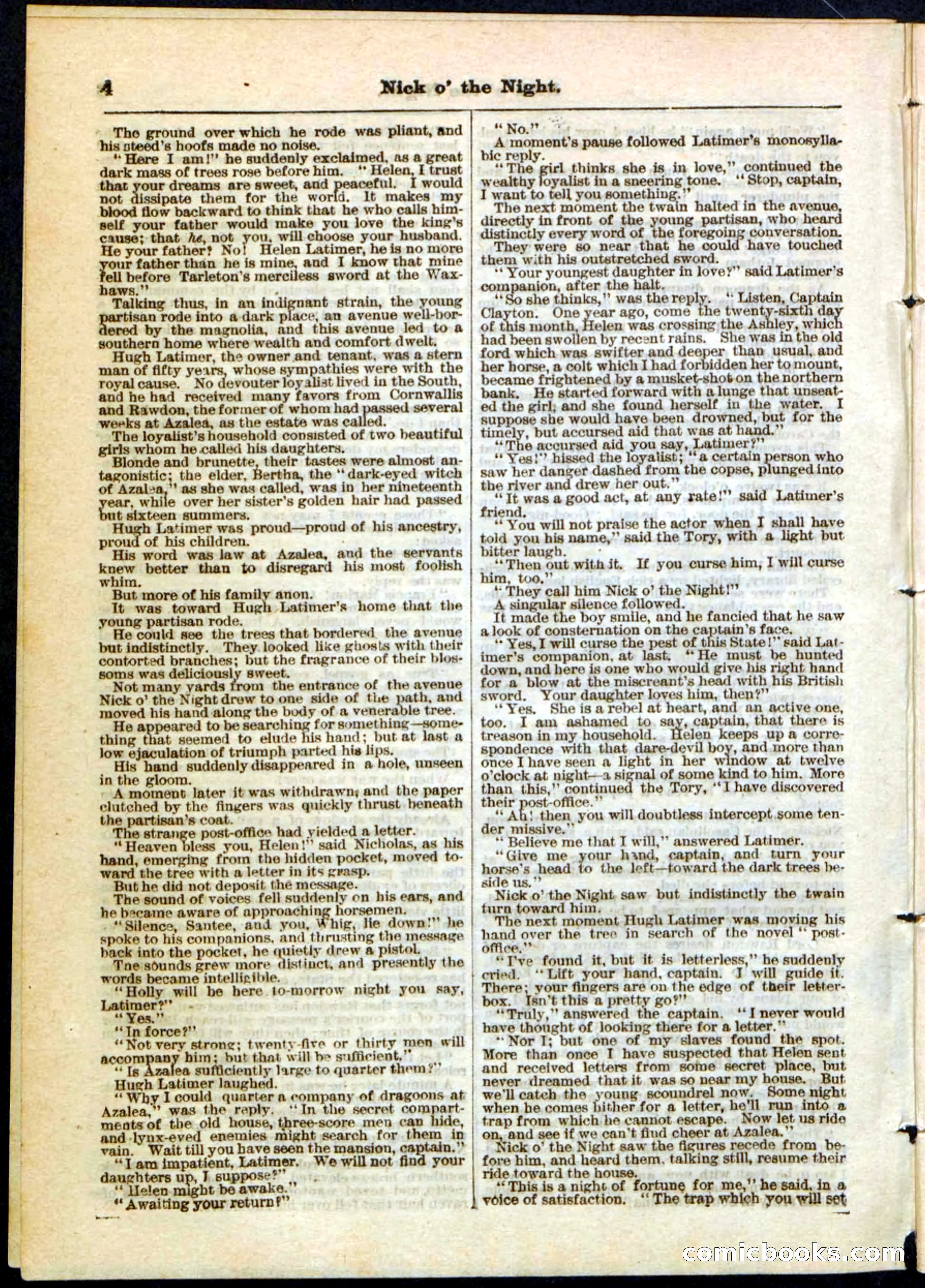 Nick o' the Night; or, The Boy Spy of '76 — page 4 of 32