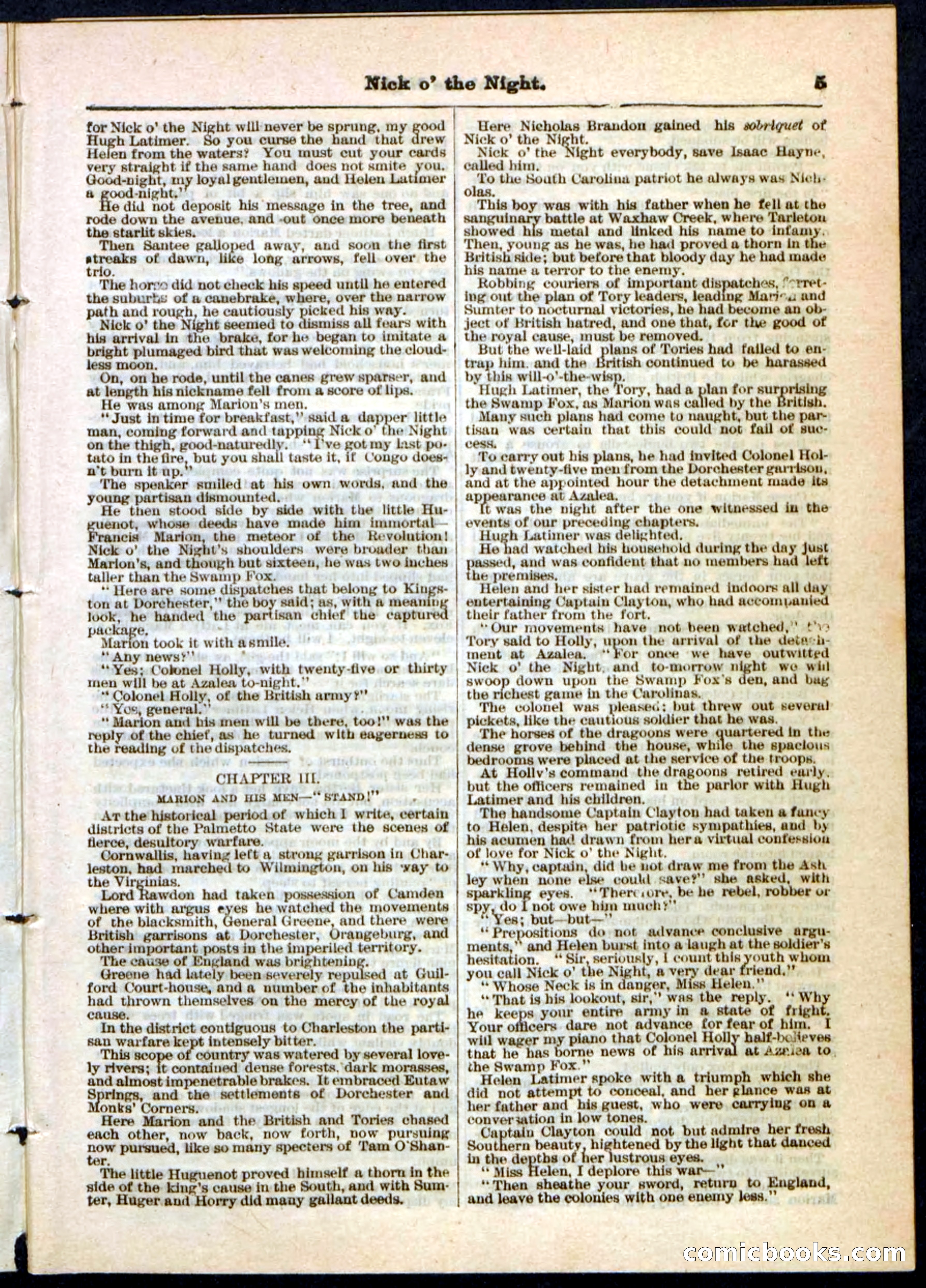 Nick o' the Night; or, The Boy Spy of '76 — page 5 of 32