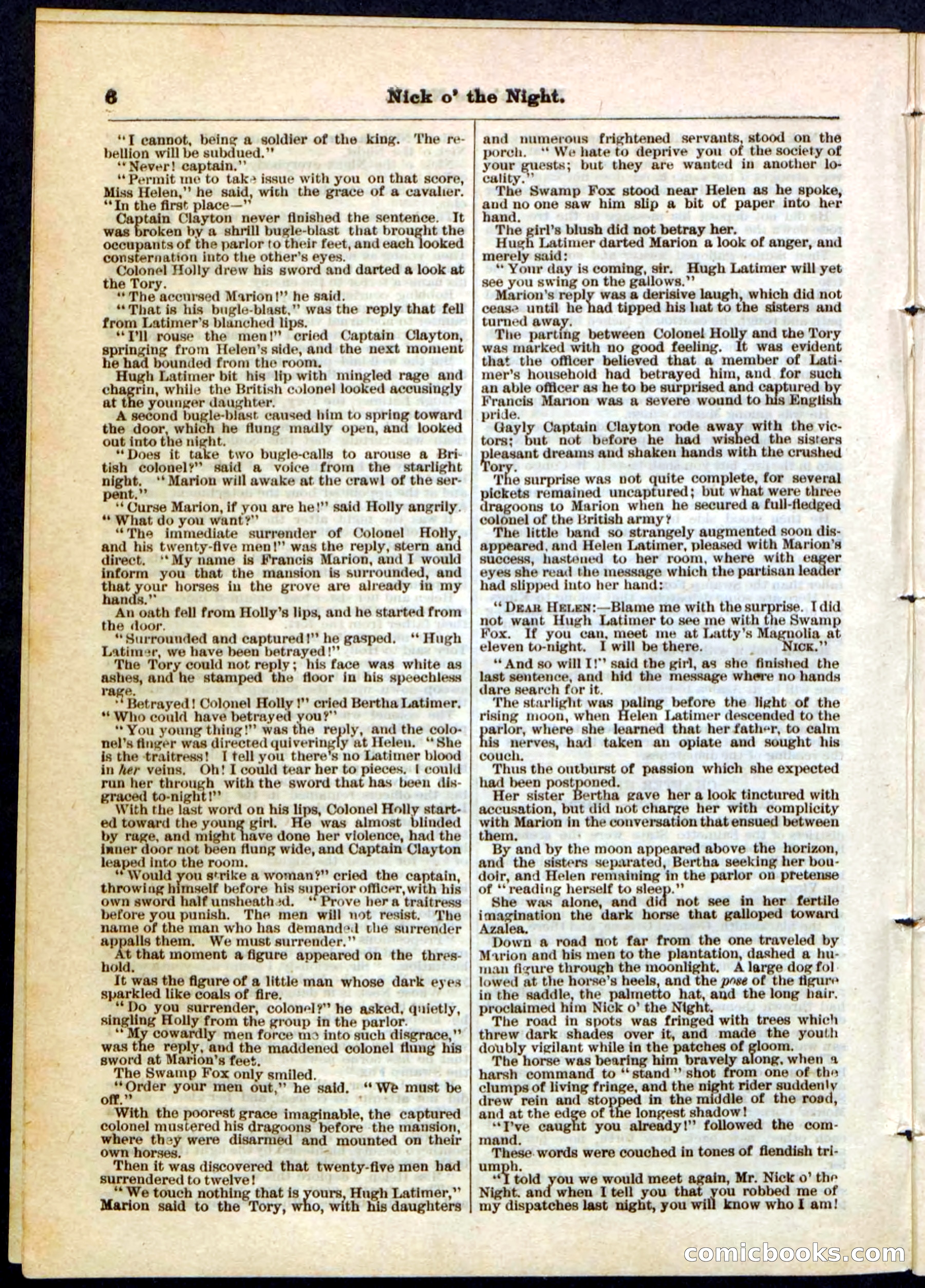 Nick o' the Night; or, The Boy Spy of '76 — page 6 of 32