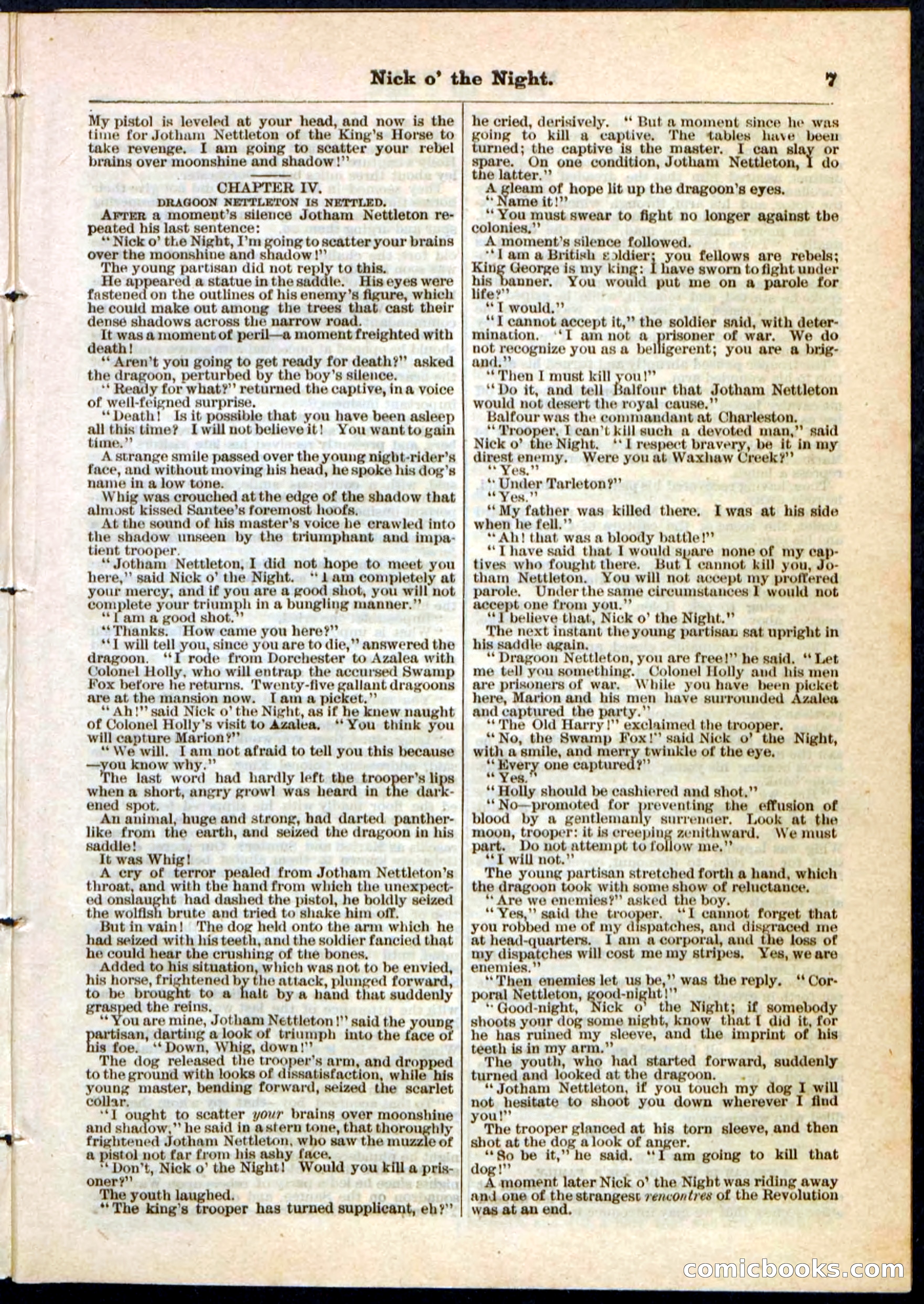 Nick o' the Night; or, The Boy Spy of '76 — page 7 of 32