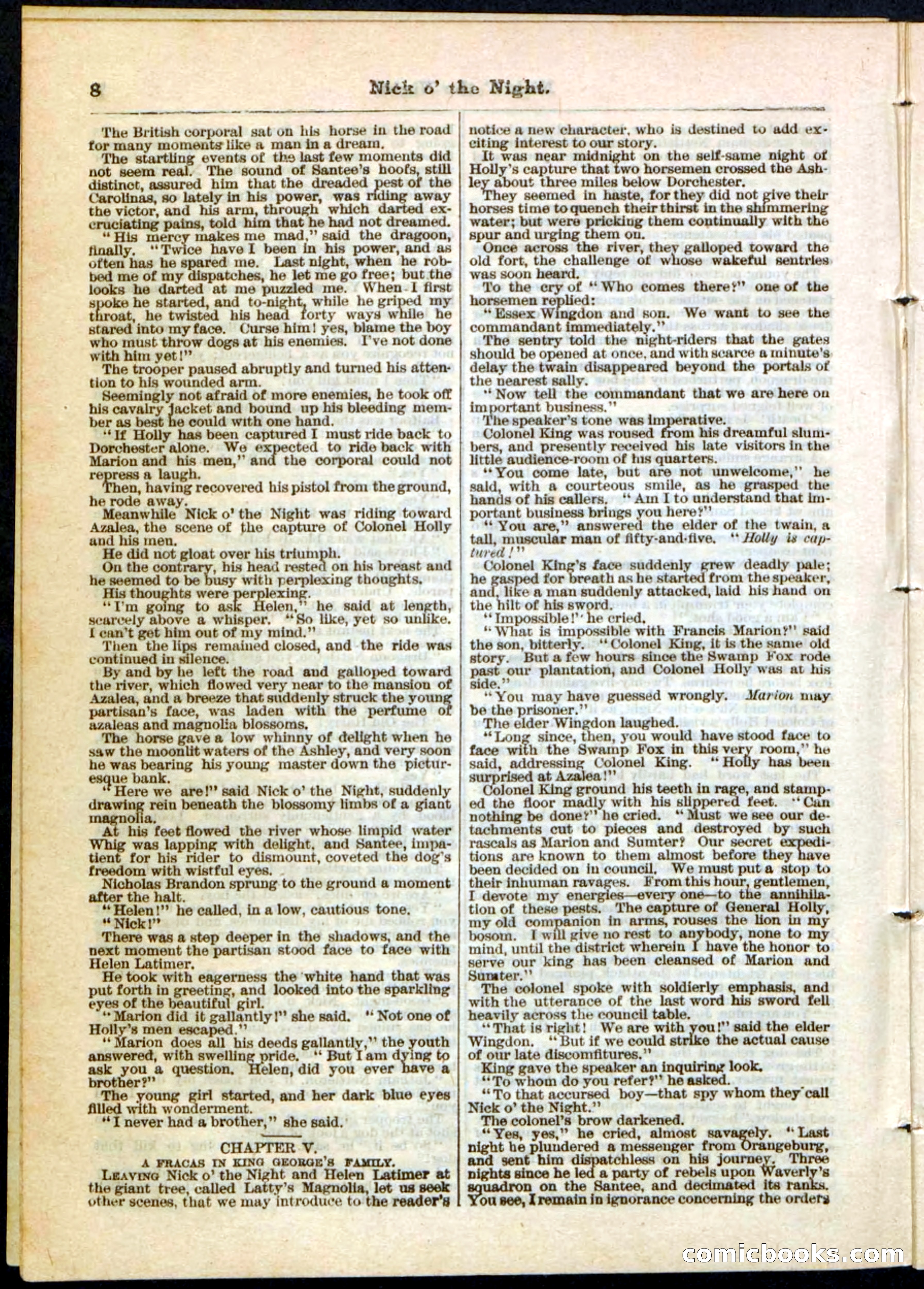 Nick o' the Night; or, The Boy Spy of '76 — page 8 of 32