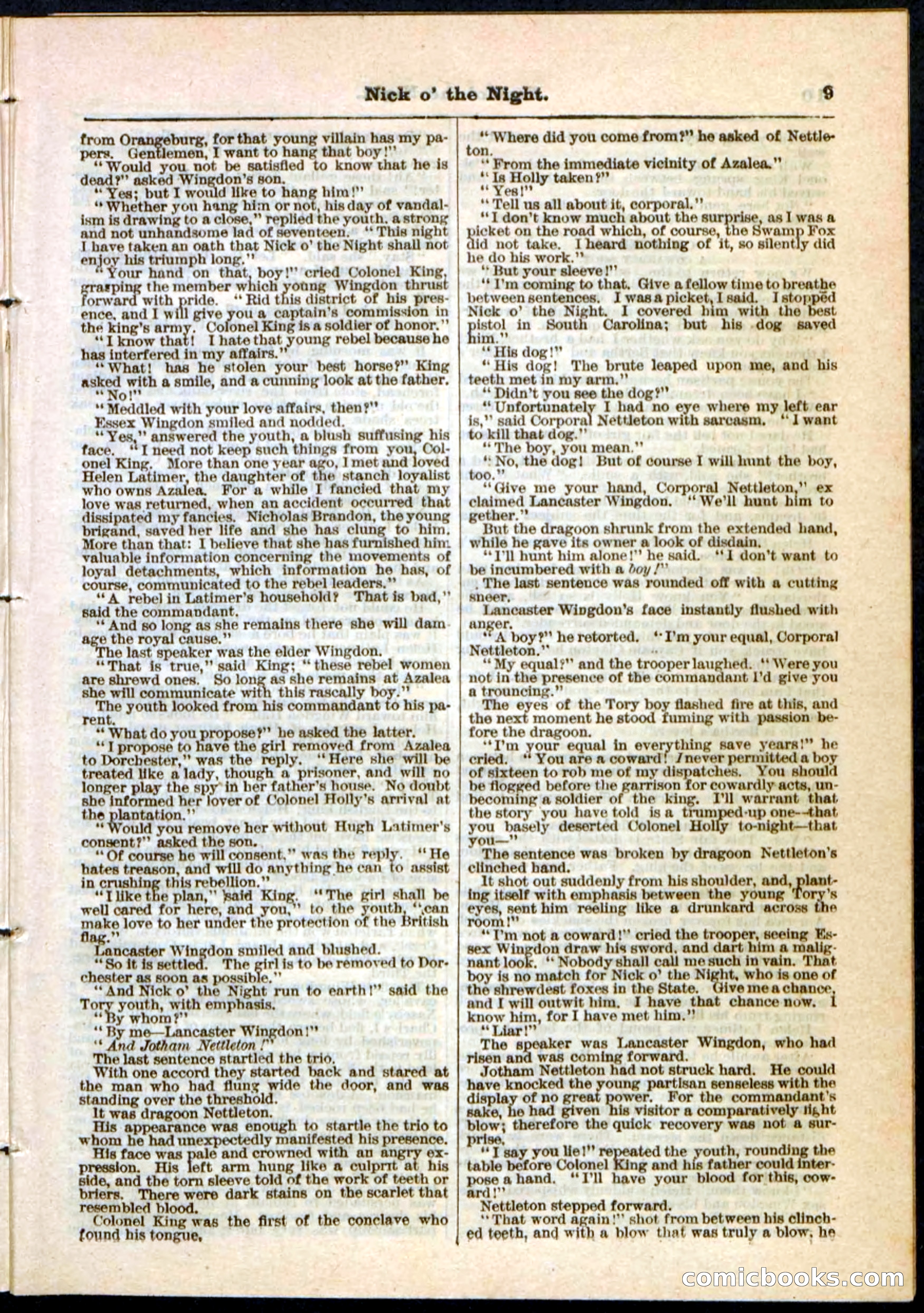 Nick o' the Night; or, The Boy Spy of '76 — page 9 of 32