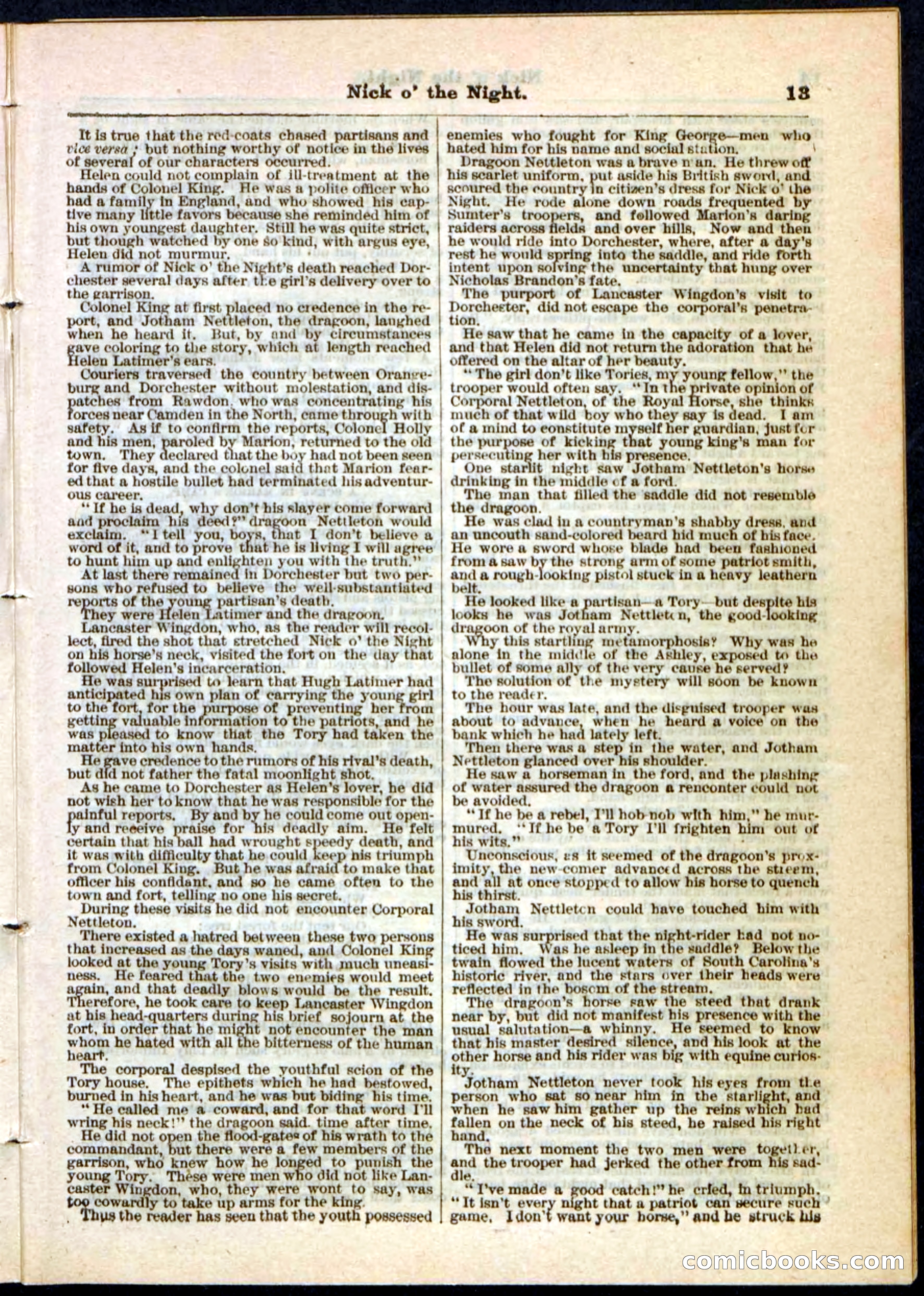 Nick o' the Night; or, The Boy Spy of '76 — page 13 of 32