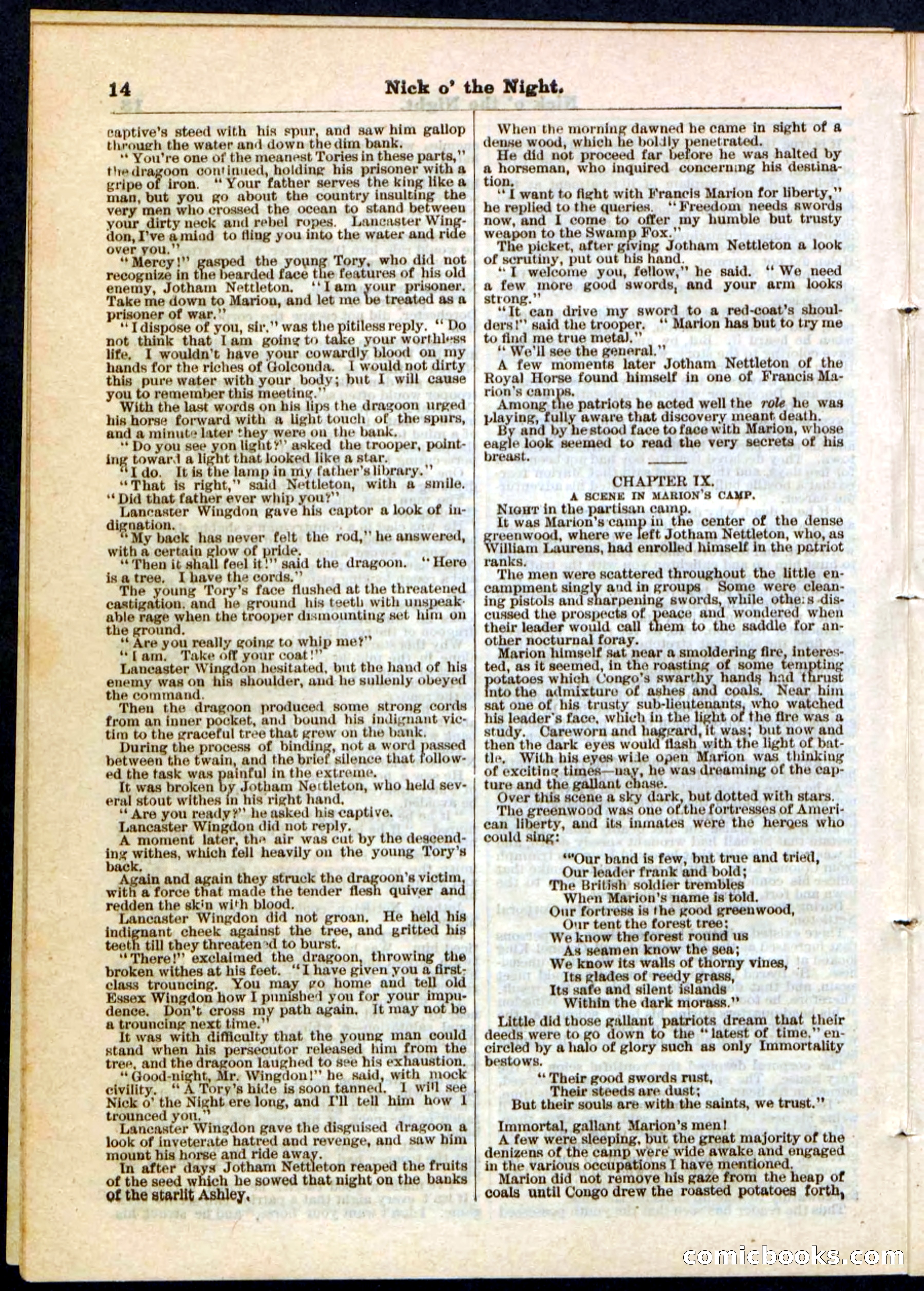 Nick o' the Night; or, The Boy Spy of '76 — page 14 of 32
