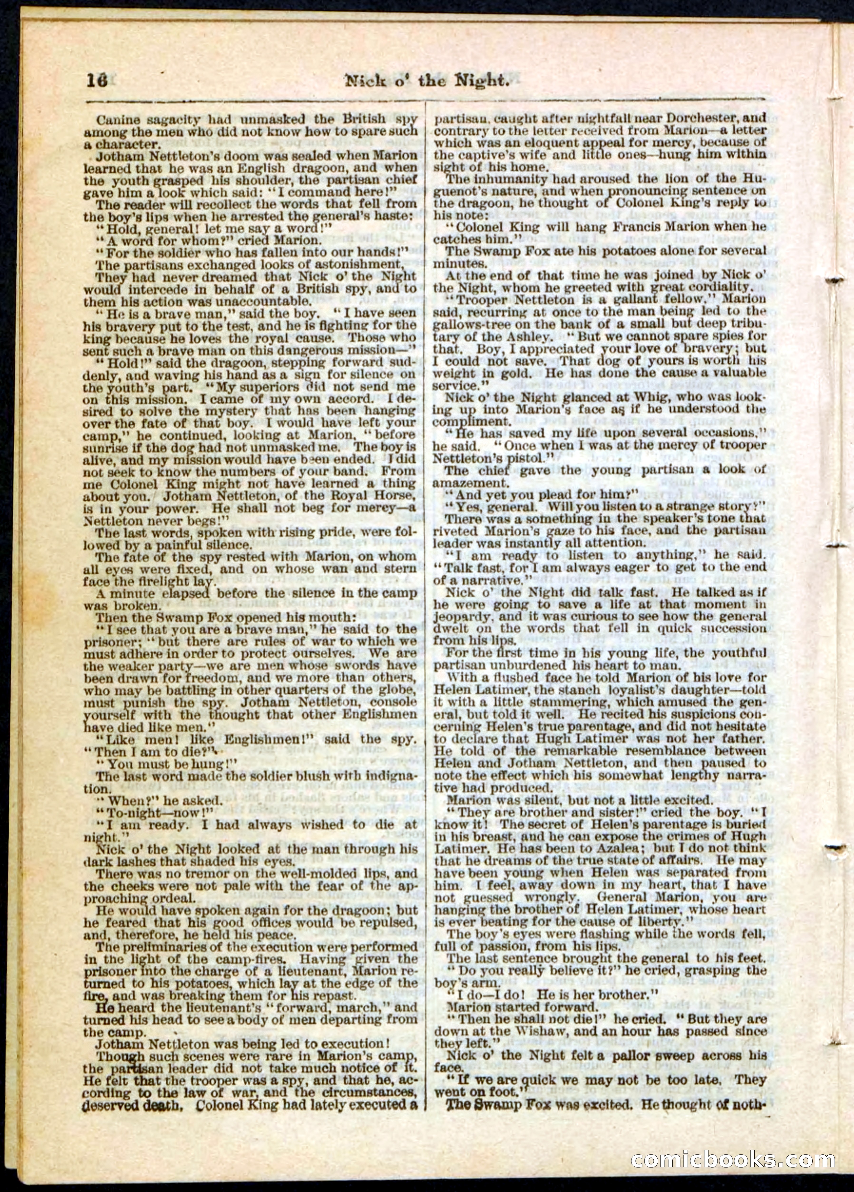 Nick o' the Night; or, The Boy Spy of '76 — page 16 of 32