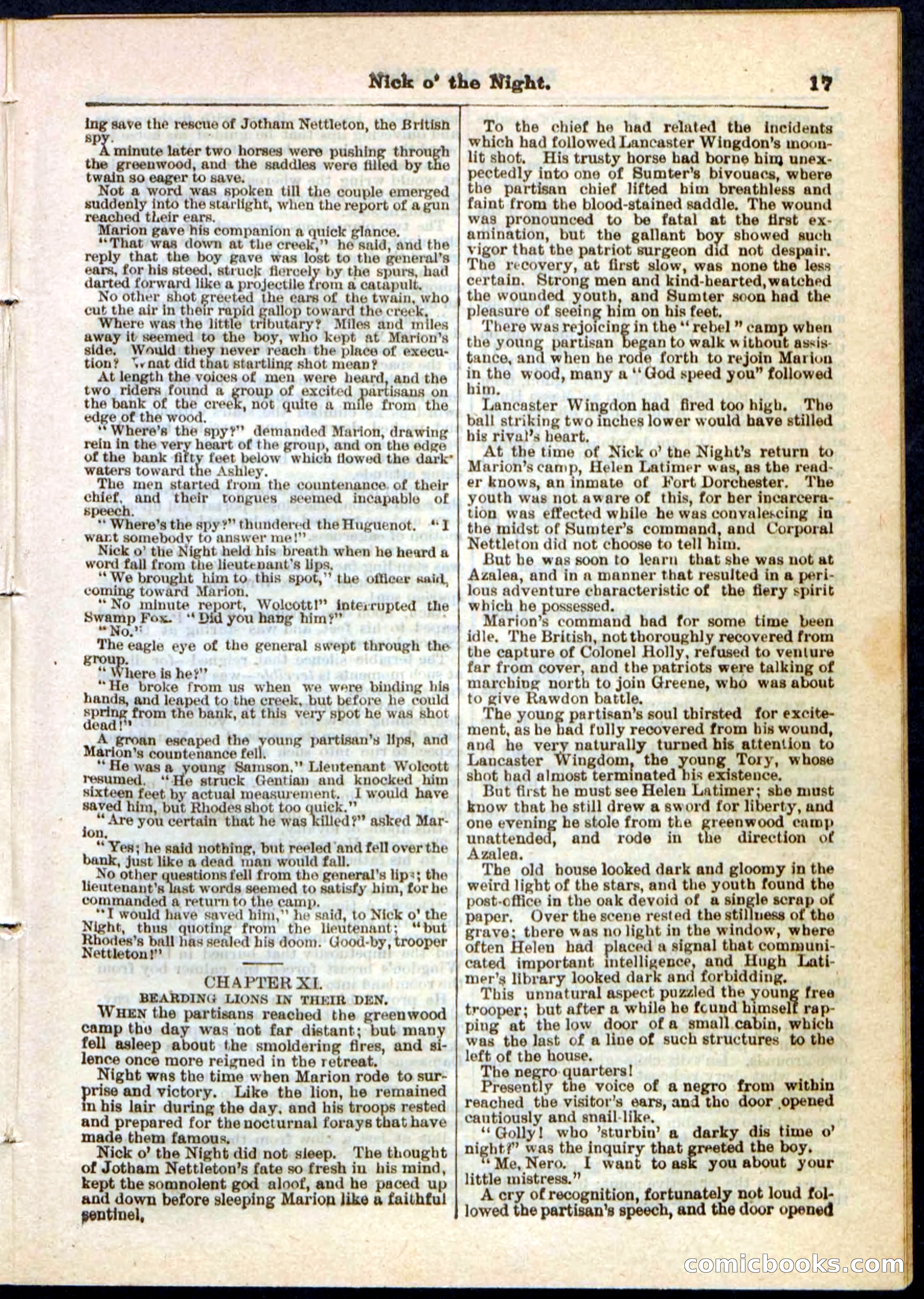 Nick o' the Night; or, The Boy Spy of '76 — page 17 of 32