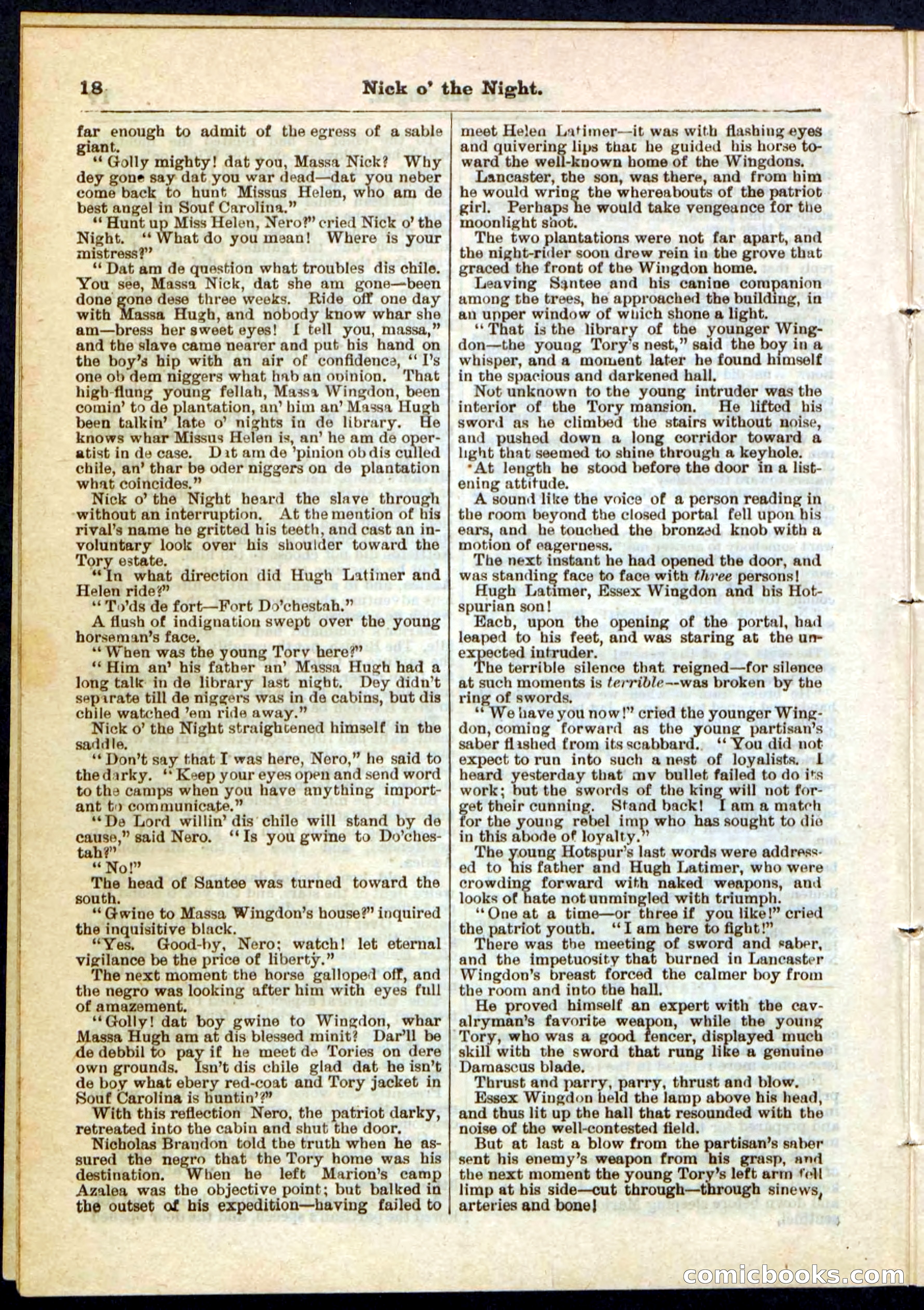 Nick o' the Night; or, The Boy Spy of '76 — page 18 of 32