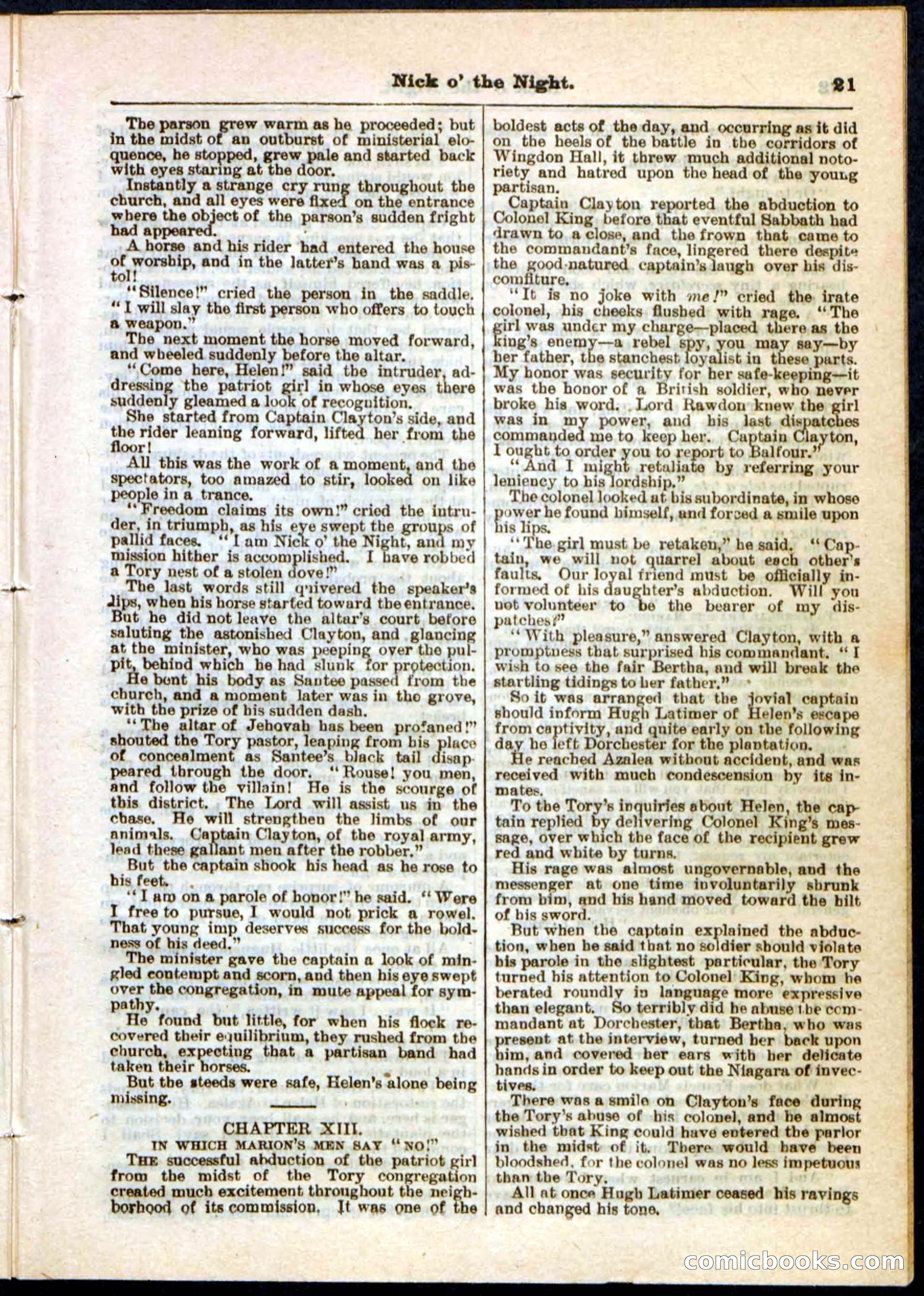 Nick o' the Night; or, The Boy Spy of '76 — page 21 of 32