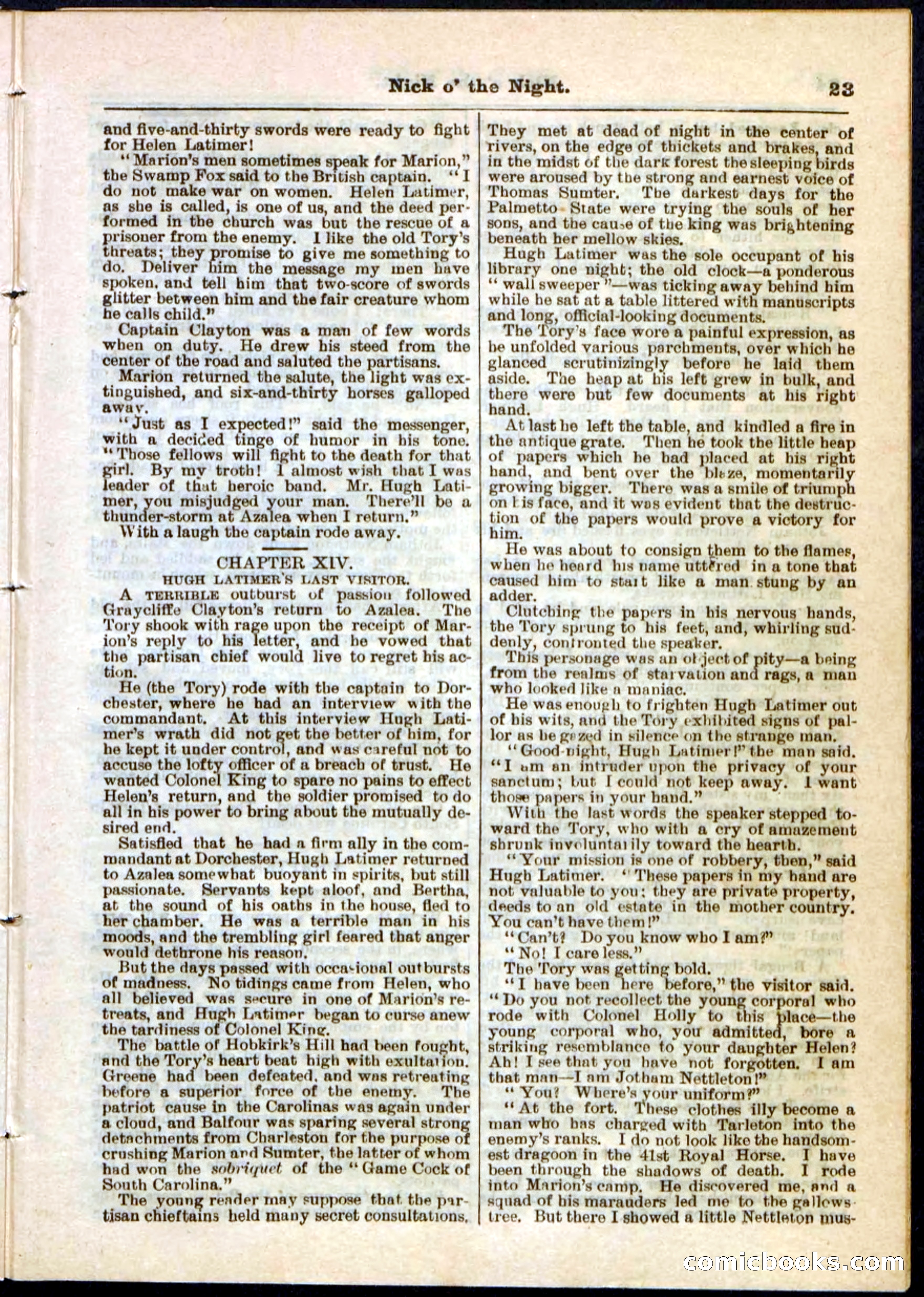 Nick o' the Night; or, The Boy Spy of '76 — page 23 of 32
