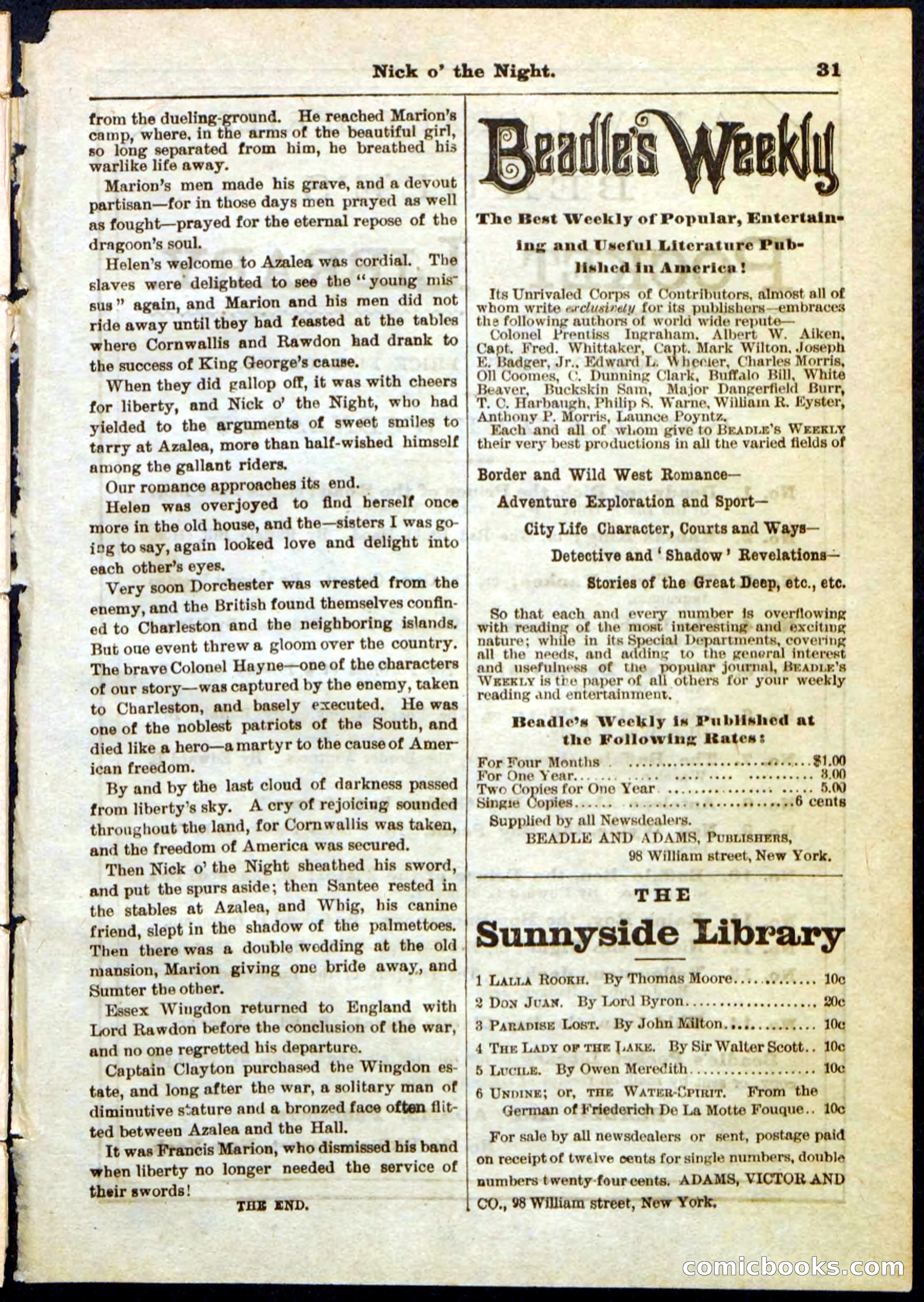 Nick o' the Night; or, The Boy Spy of '76 — page 31 of 32