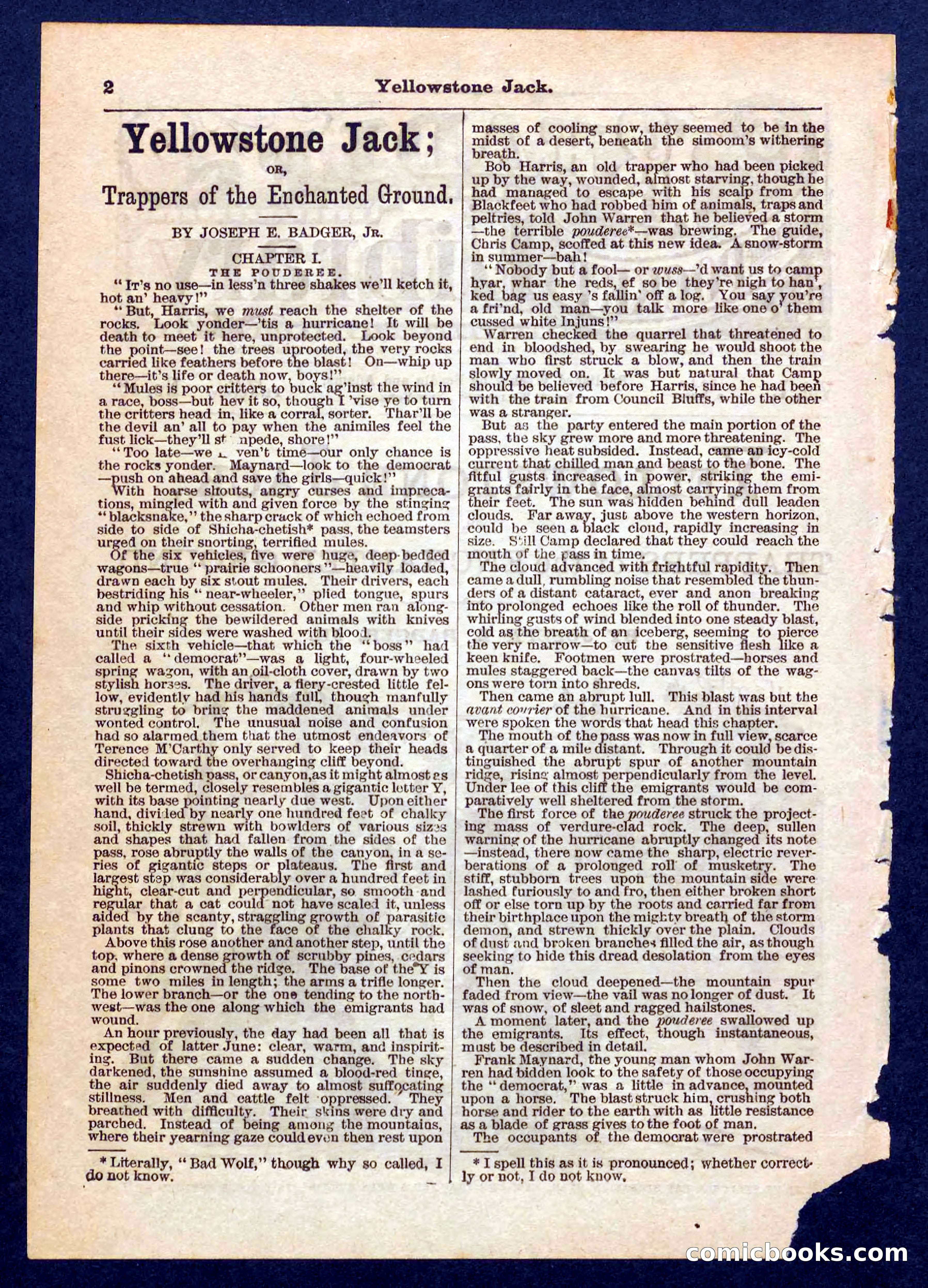 Yellowstone Jack; or, Trappers of the Enchanted Ground — page 2 of 32
