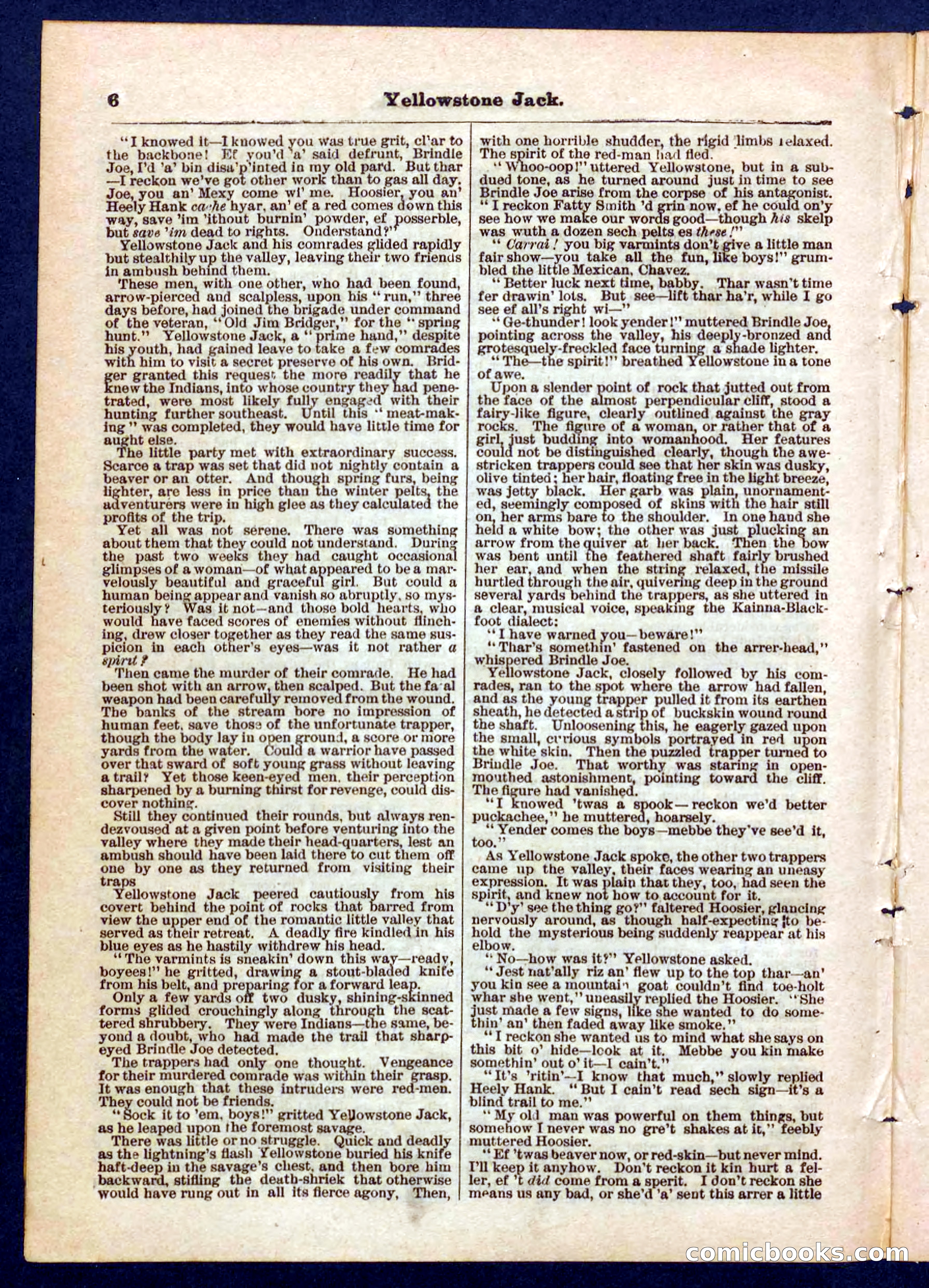 Yellowstone Jack; or, Trappers of the Enchanted Ground — page 6 of 32