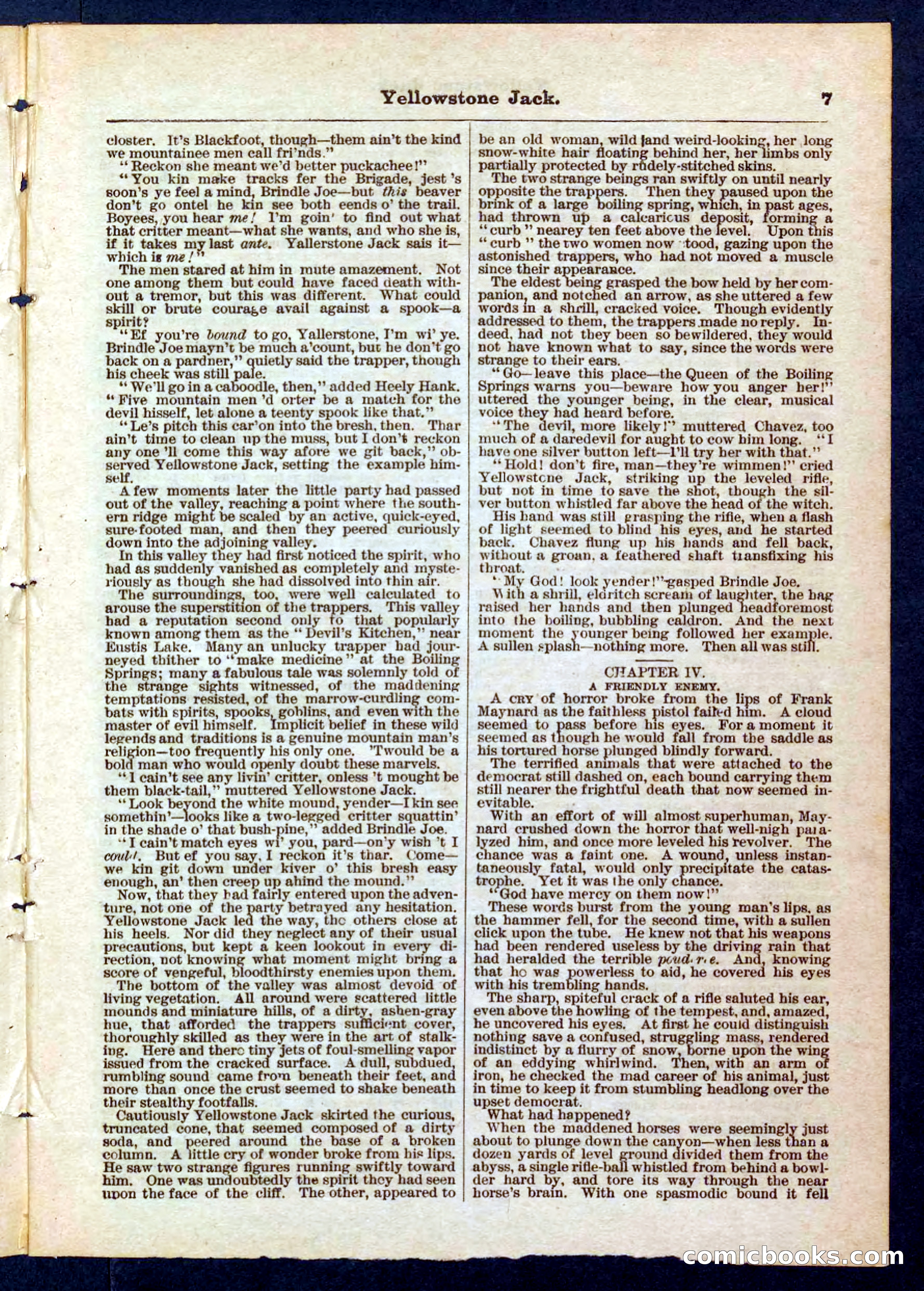 Yellowstone Jack; or, Trappers of the Enchanted Ground — page 7 of 32