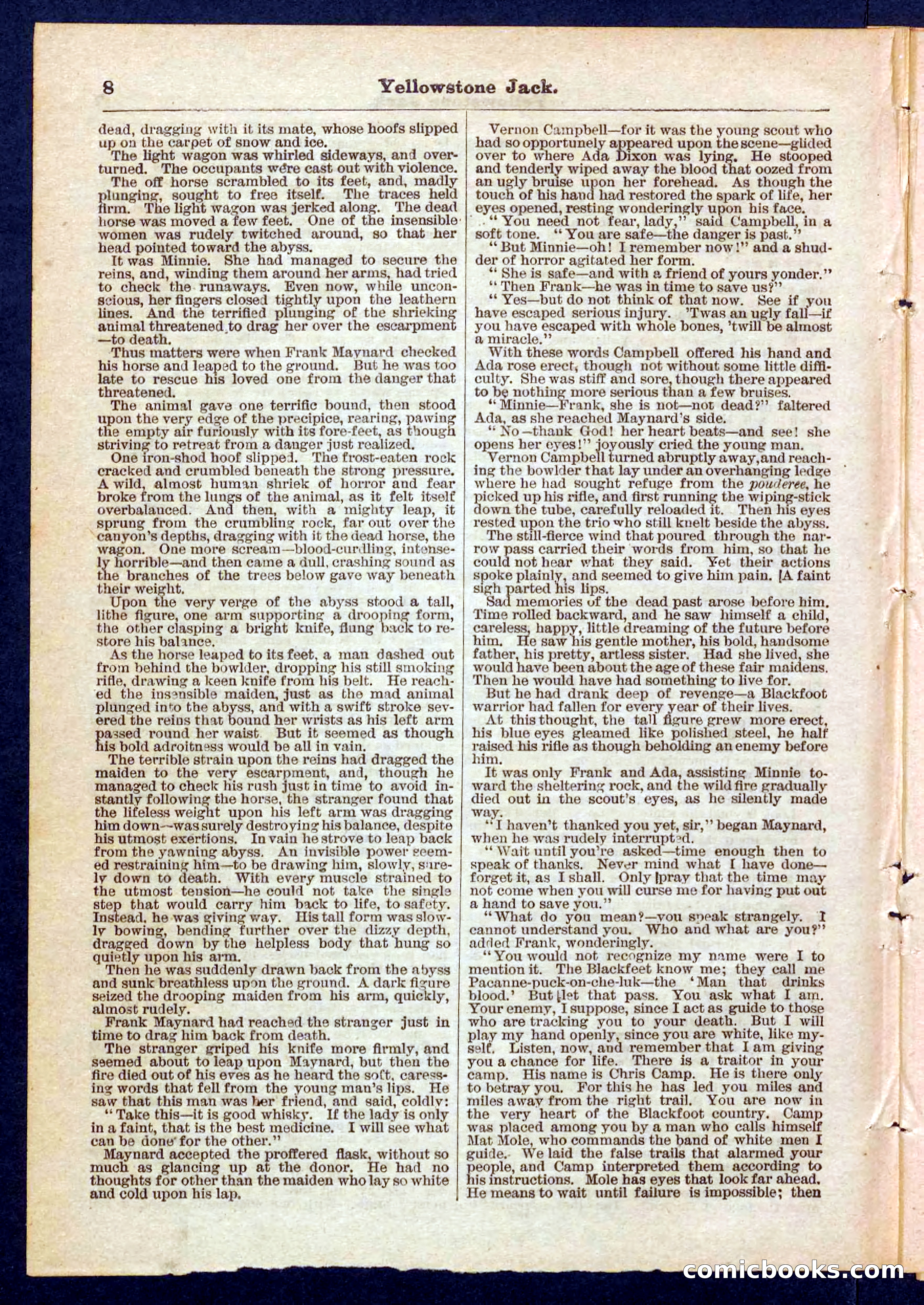 Yellowstone Jack; or, Trappers of the Enchanted Ground — page 8 of 32