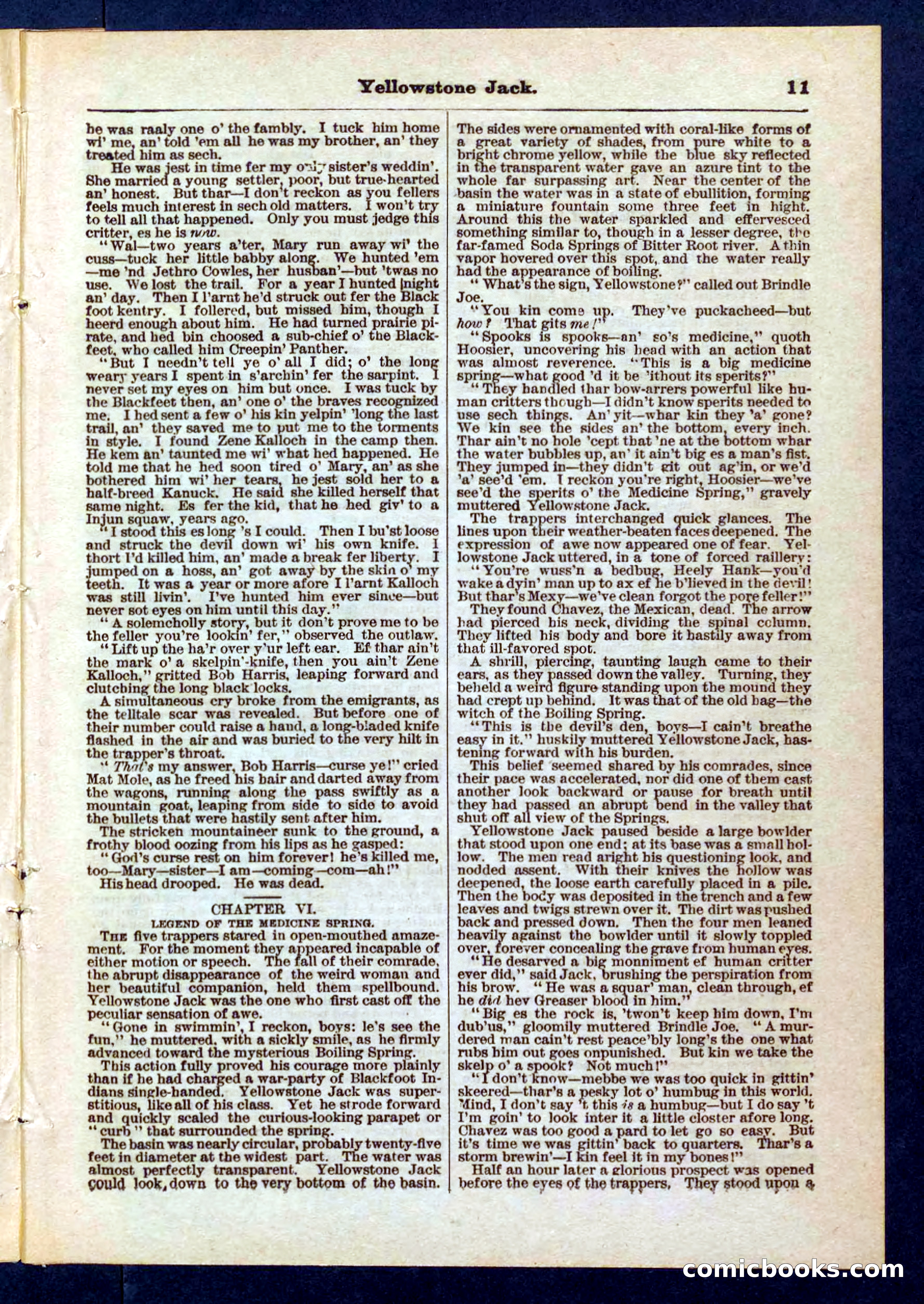 Yellowstone Jack; or, Trappers of the Enchanted Ground — page 11 of 32