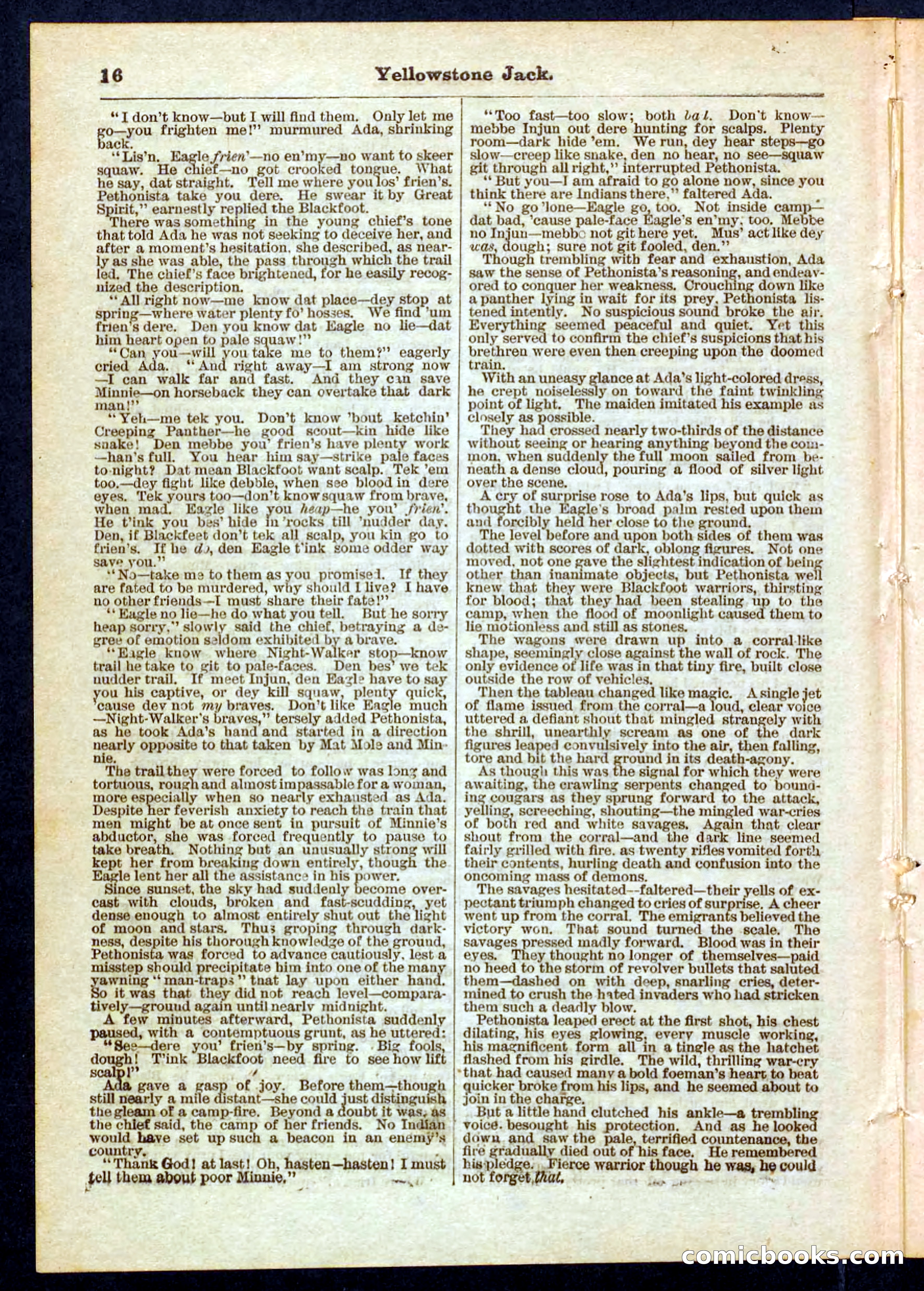 Yellowstone Jack; or, Trappers of the Enchanted Ground — page 16 of 32