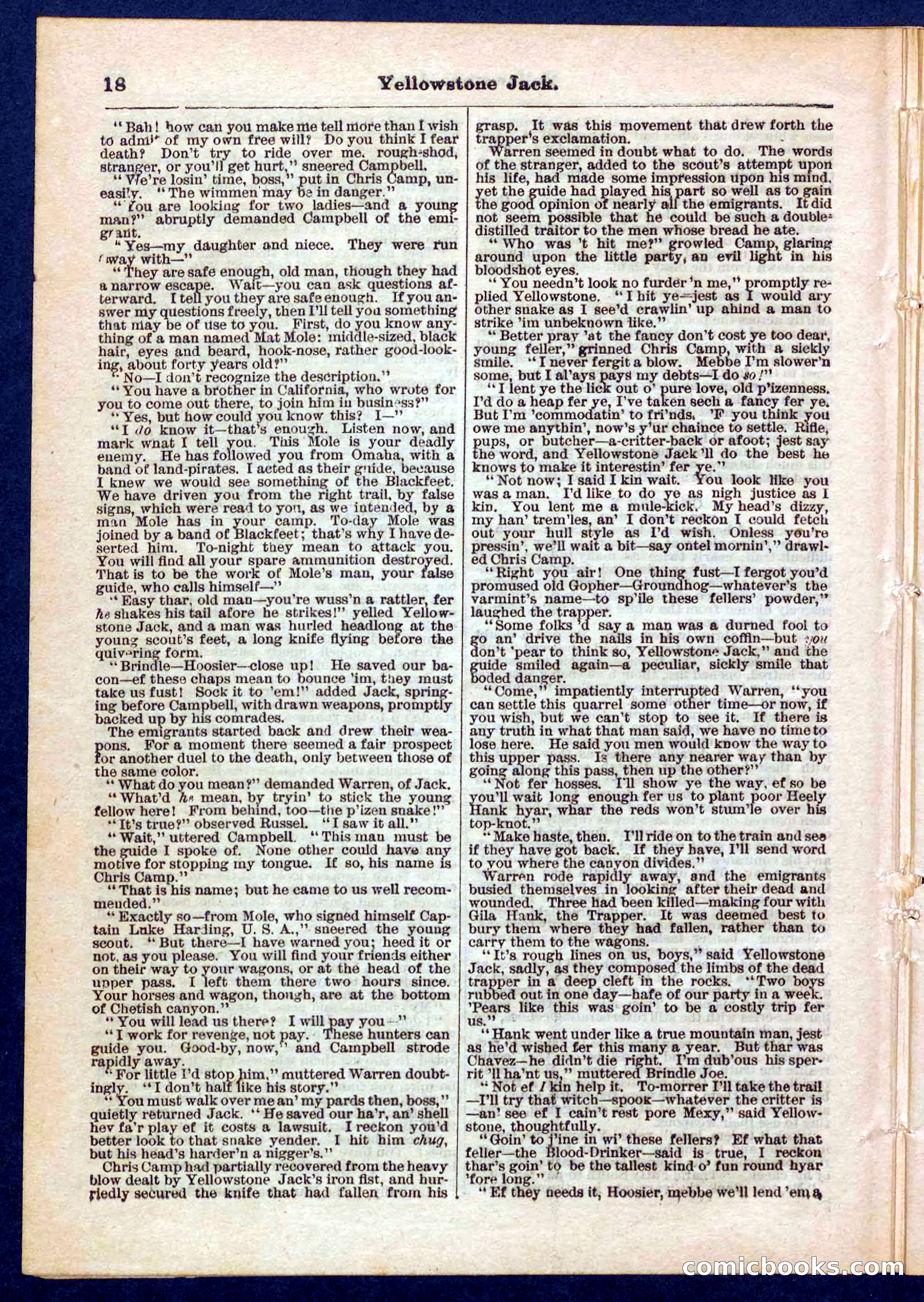 Yellowstone Jack; or, Trappers of the Enchanted Ground — page 18 of 32