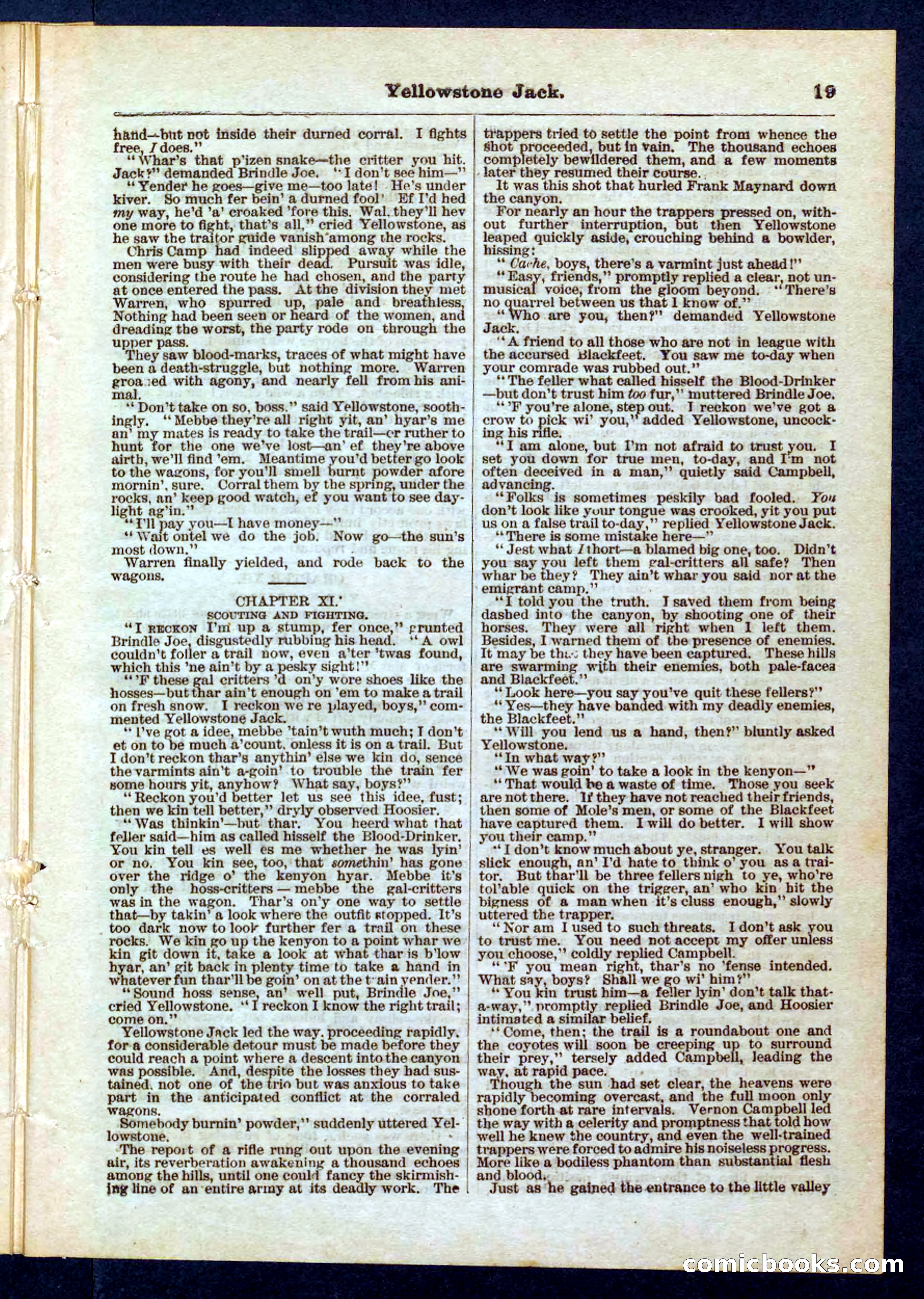Yellowstone Jack; or, Trappers of the Enchanted Ground — page 19 of 32