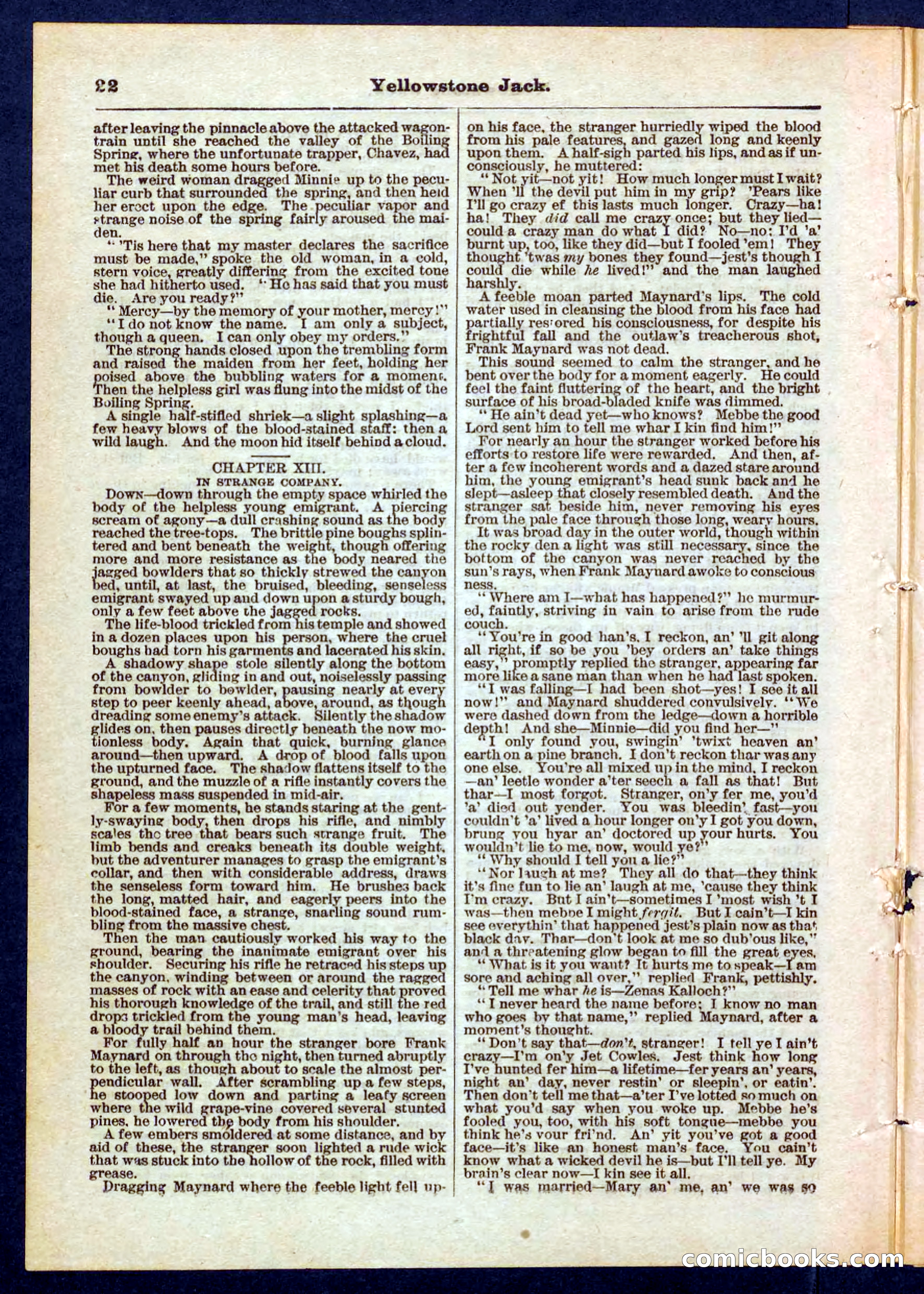Yellowstone Jack; or, Trappers of the Enchanted Ground — page 22 of 32