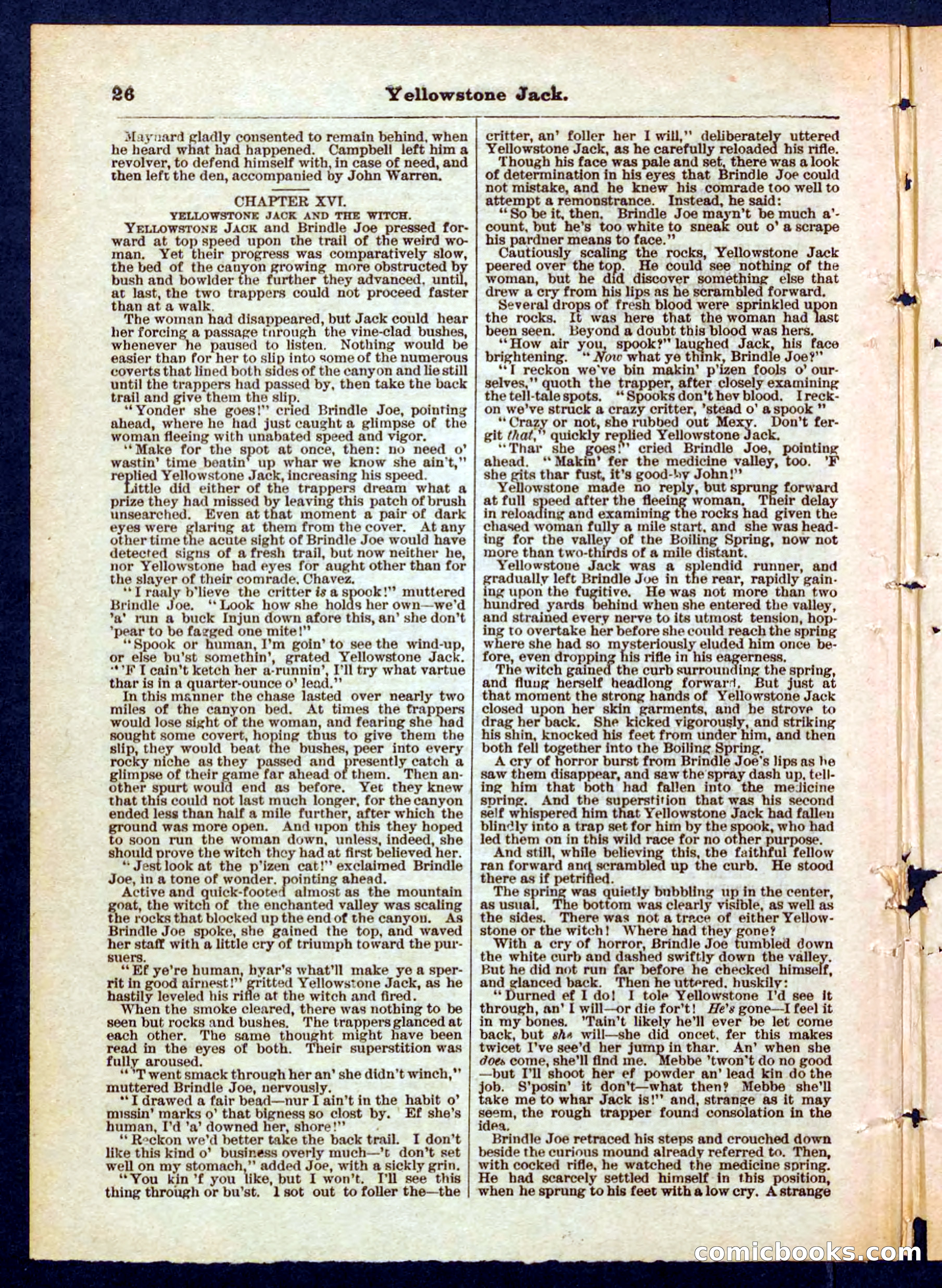 Yellowstone Jack; or, Trappers of the Enchanted Ground — page 26 of 32