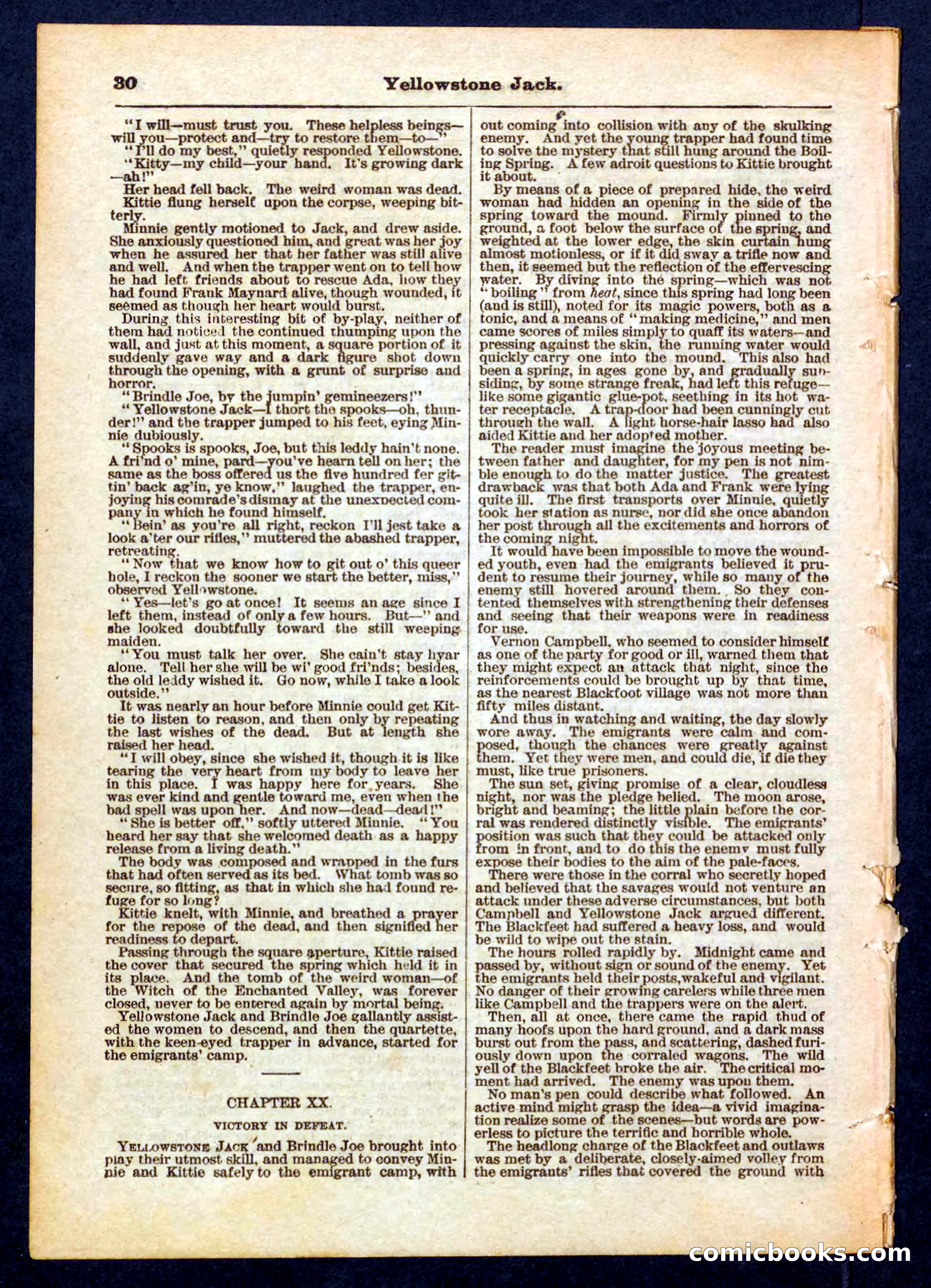 Yellowstone Jack; or, Trappers of the Enchanted Ground — page 30 of 32
