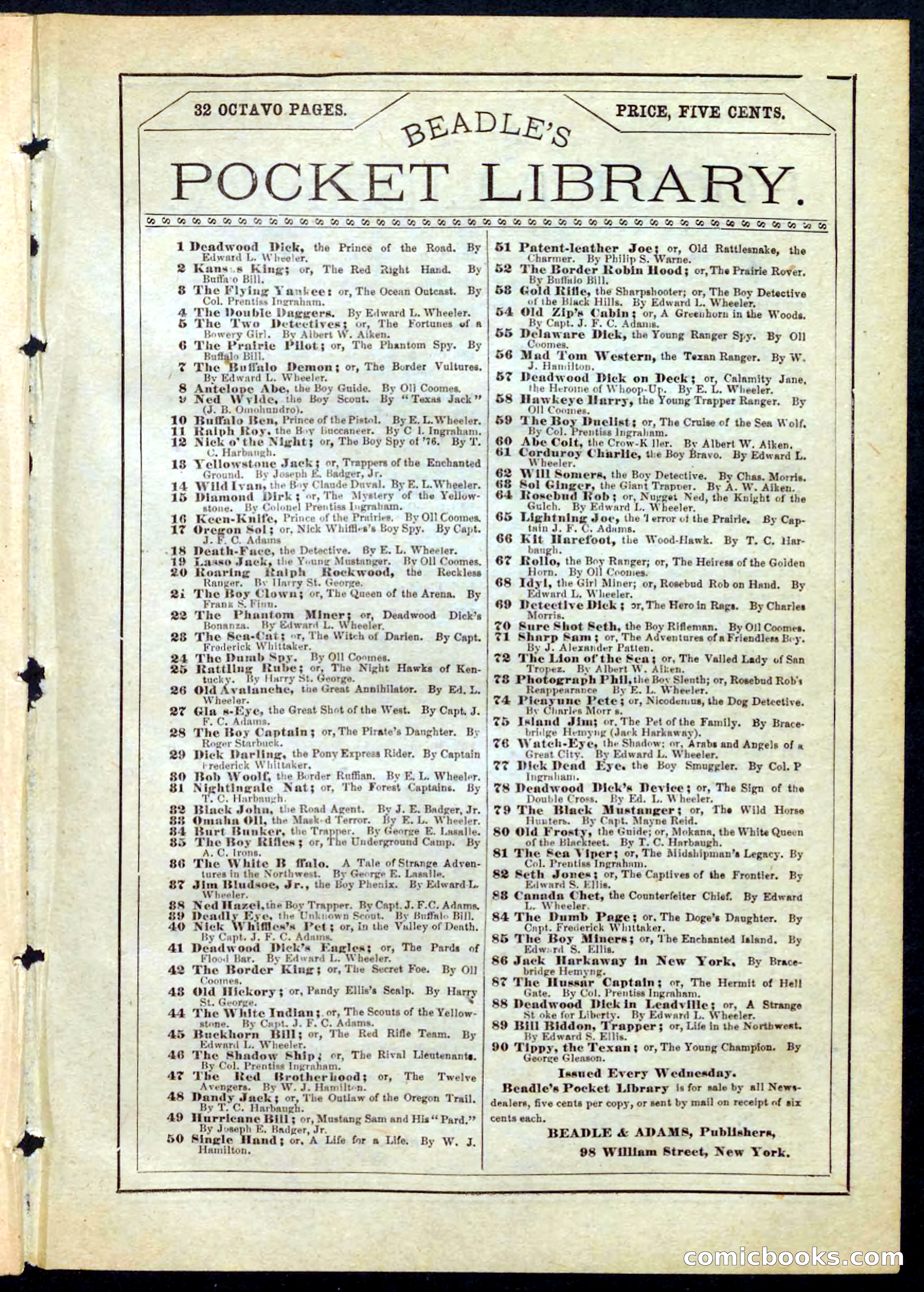 Beadle's Pocket Library No. 160 — page 31 of 32