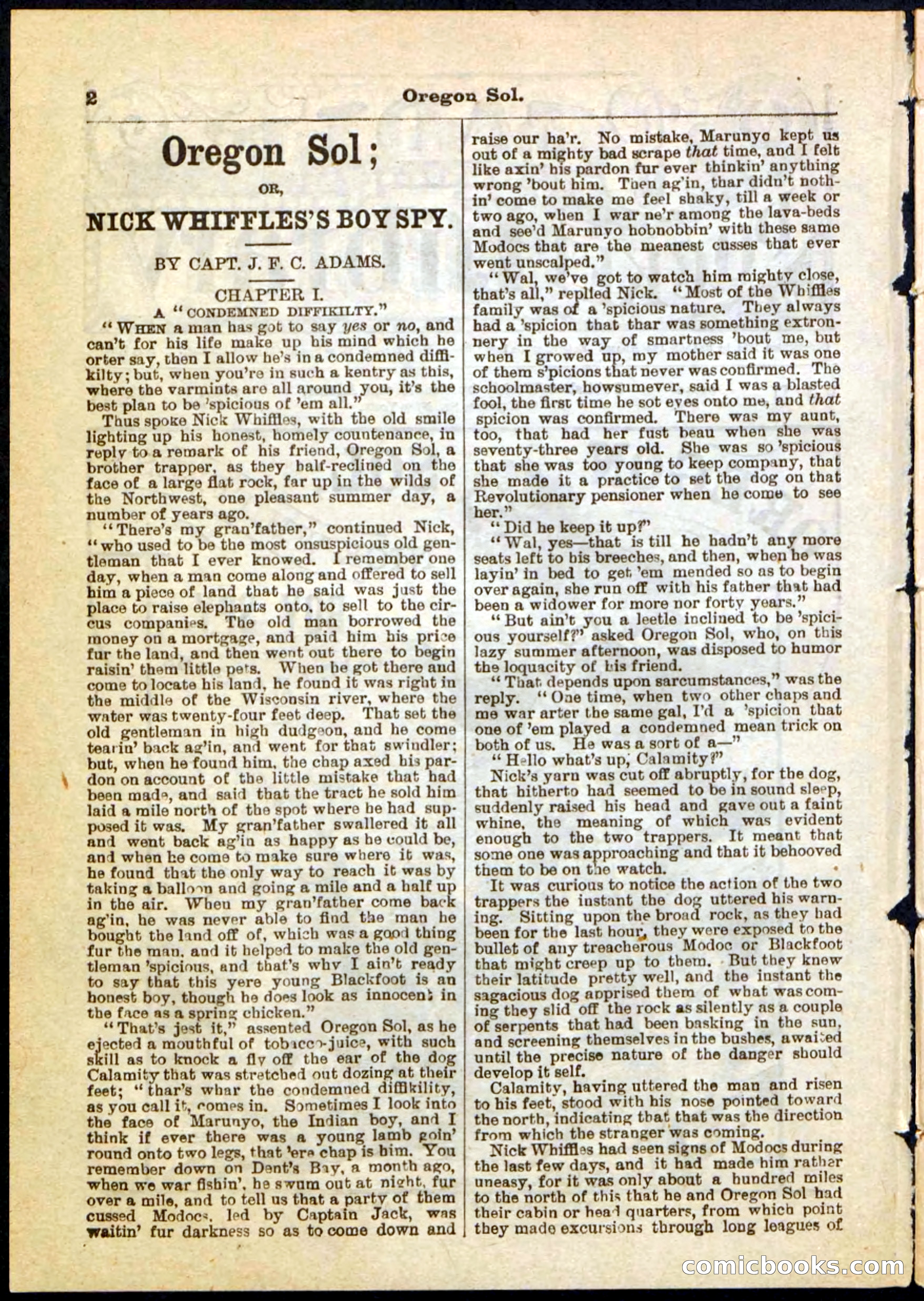 Oregon Sol; or, Nick Whiffles's Boy Spy — page 2 of 32