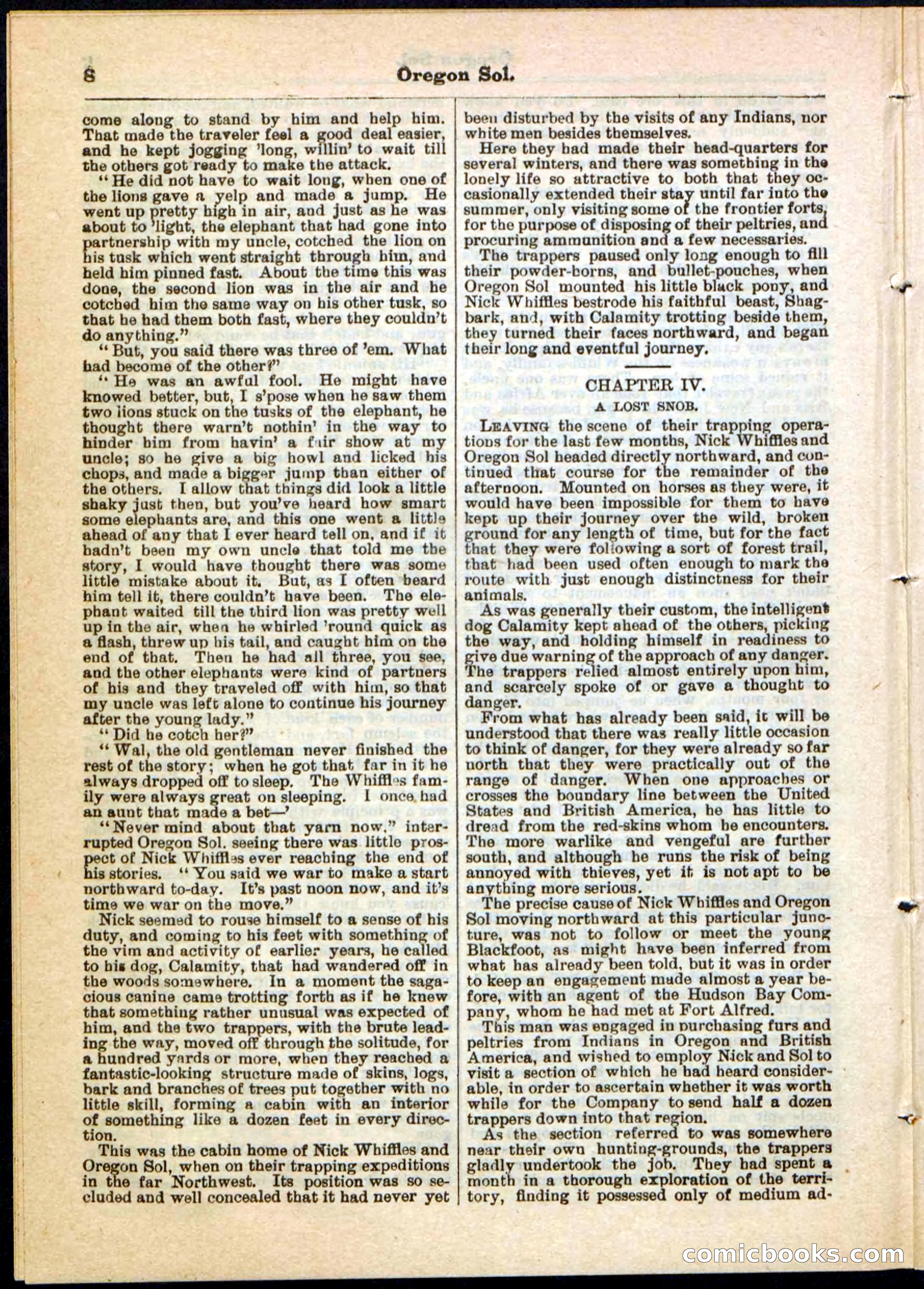 Oregon Sol; or, Nick Whiffles's Boy Spy — page 8 of 32
