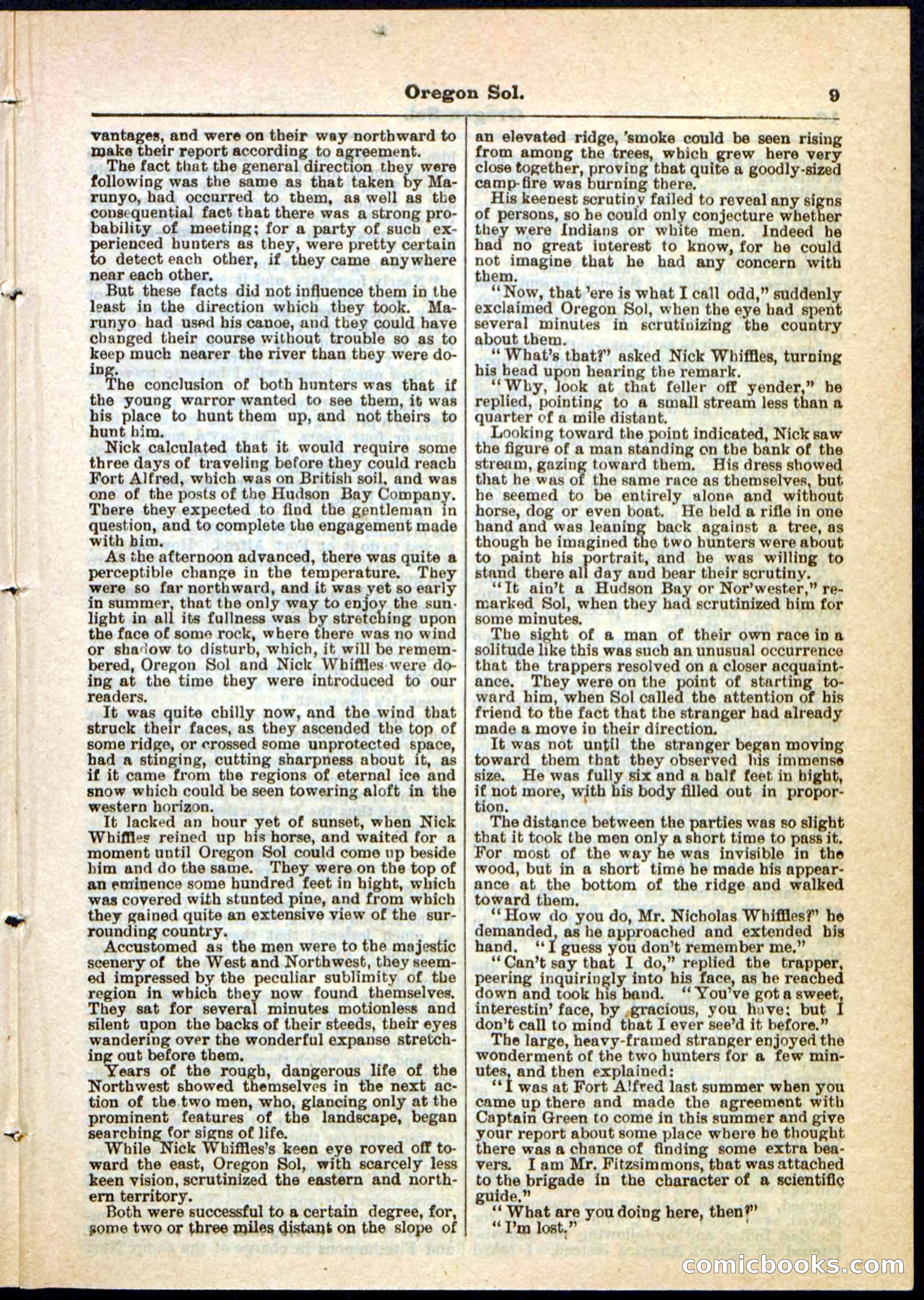Oregon Sol; or, Nick Whiffles's Boy Spy — page 9 of 32
