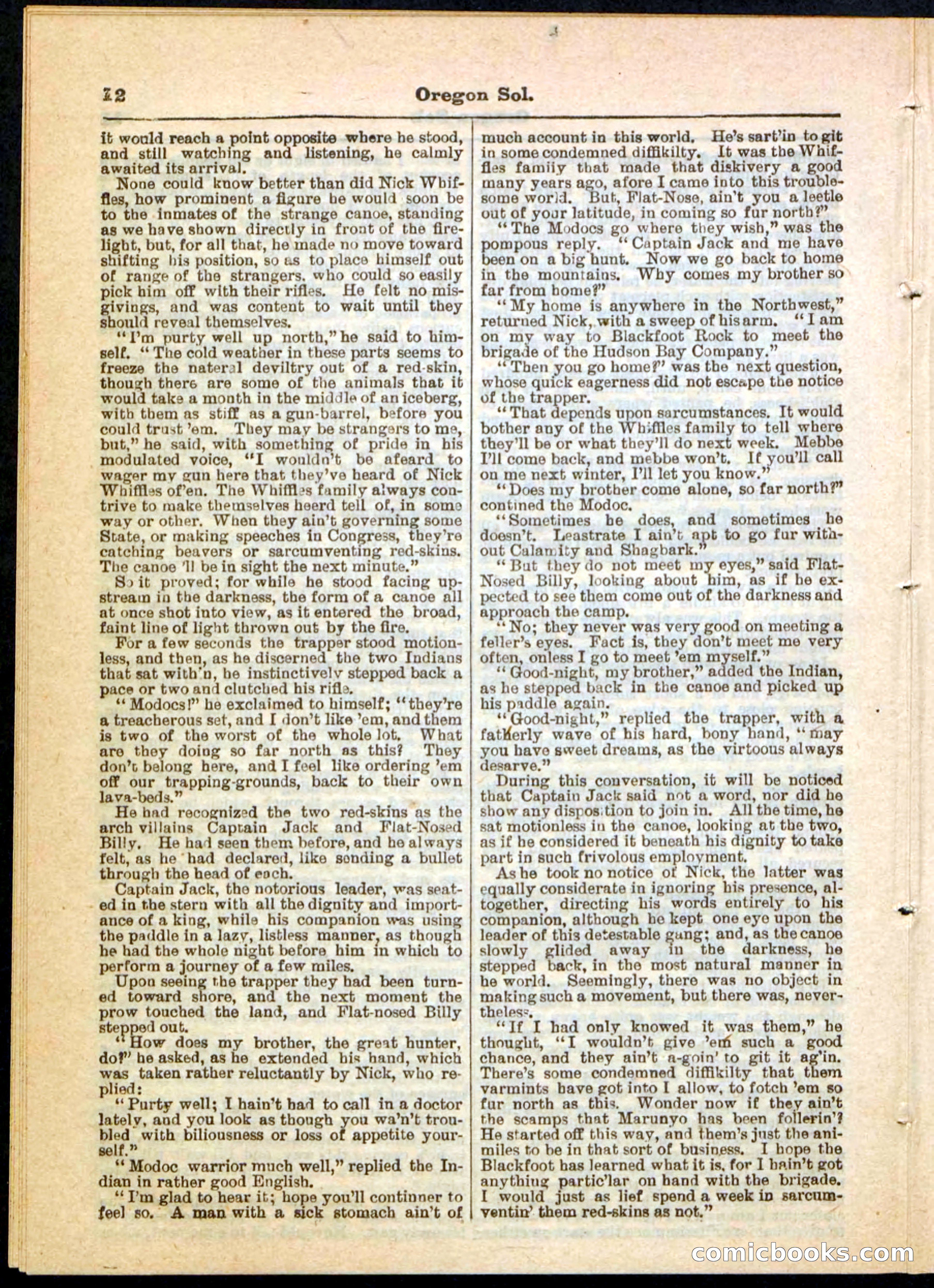 Oregon Sol; or, Nick Whiffles's Boy Spy — page 12 of 32