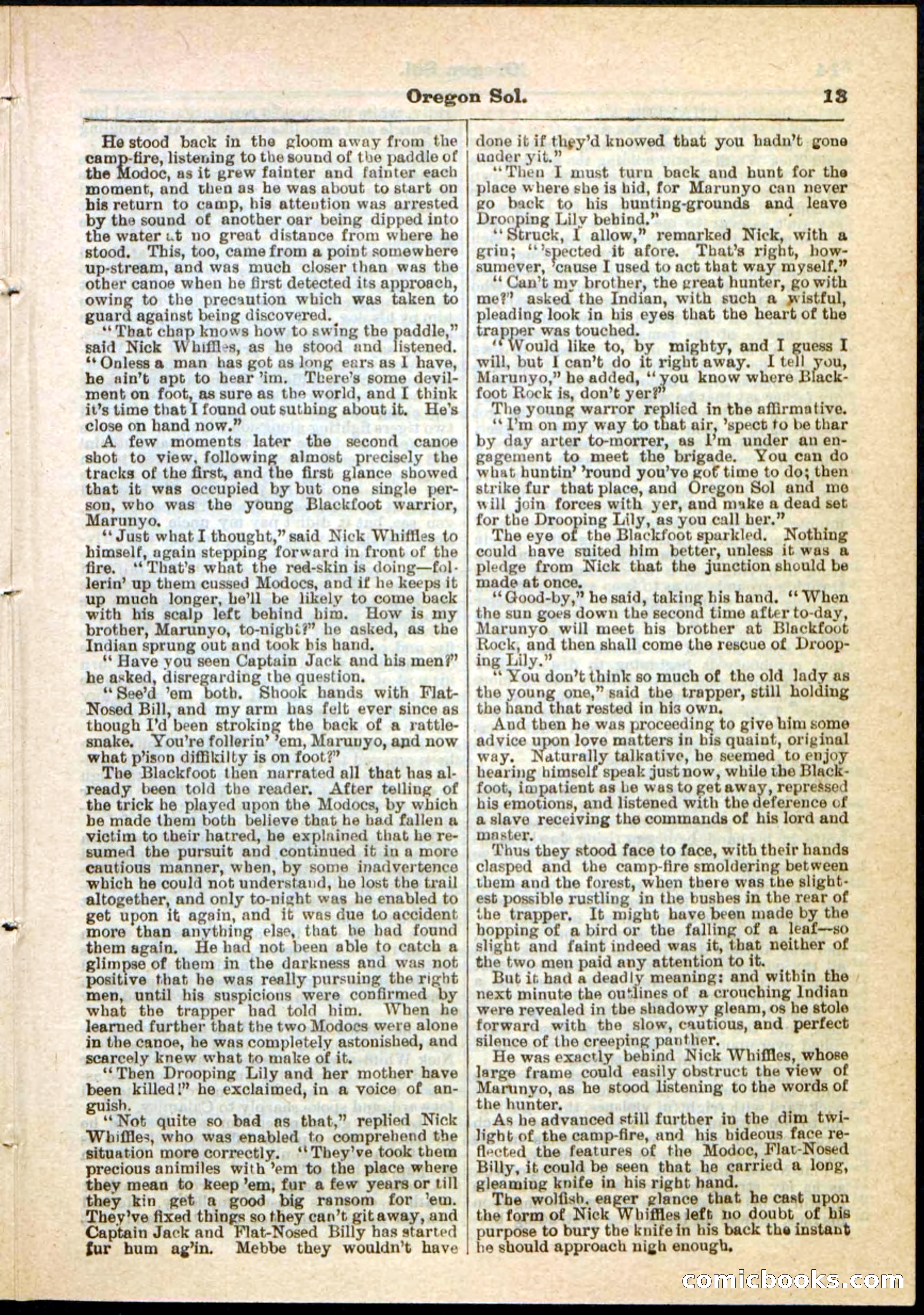 Oregon Sol; or, Nick Whiffles's Boy Spy — page 13 of 32