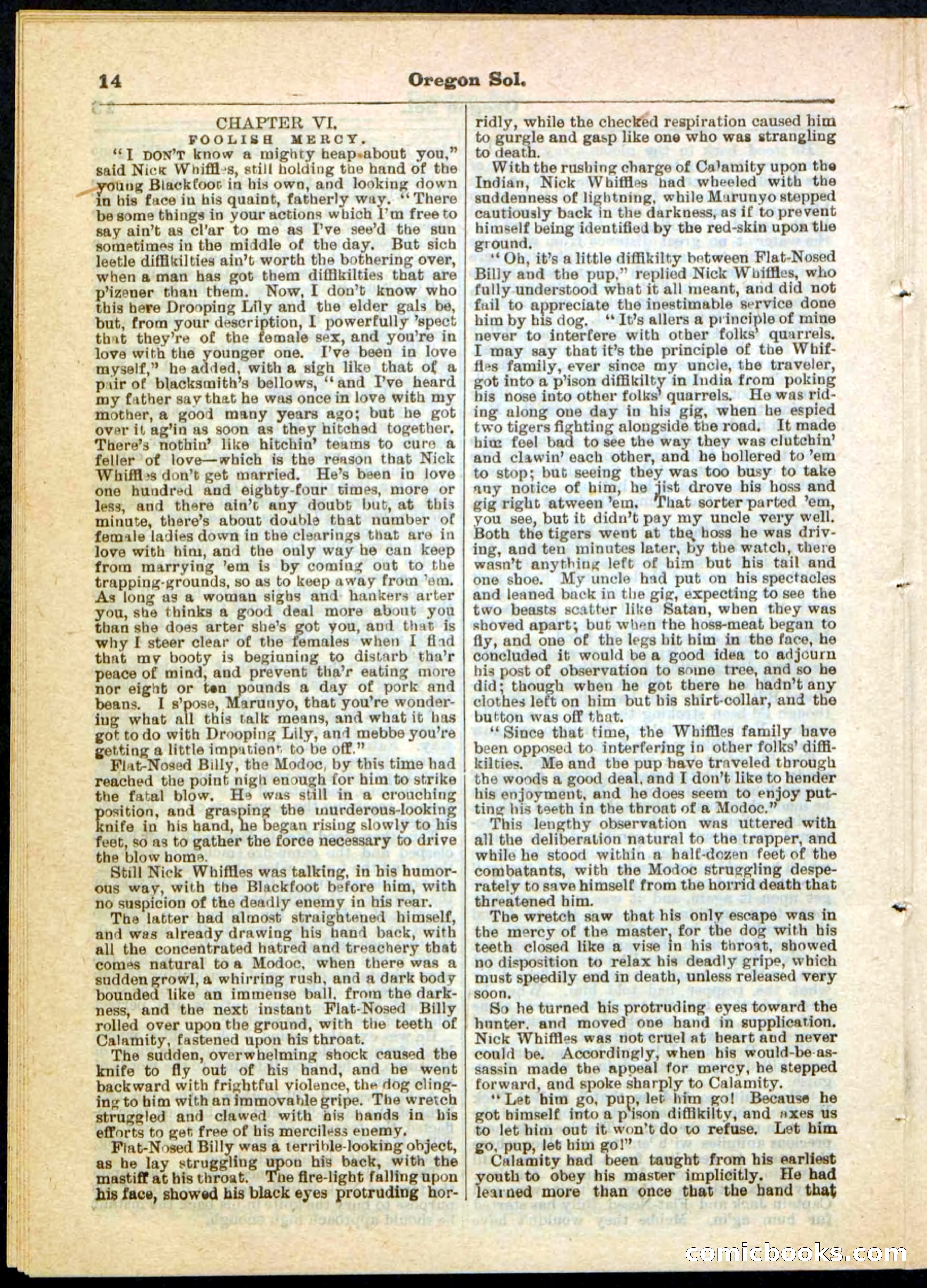 Oregon Sol; or, Nick Whiffles's Boy Spy — page 14 of 32
