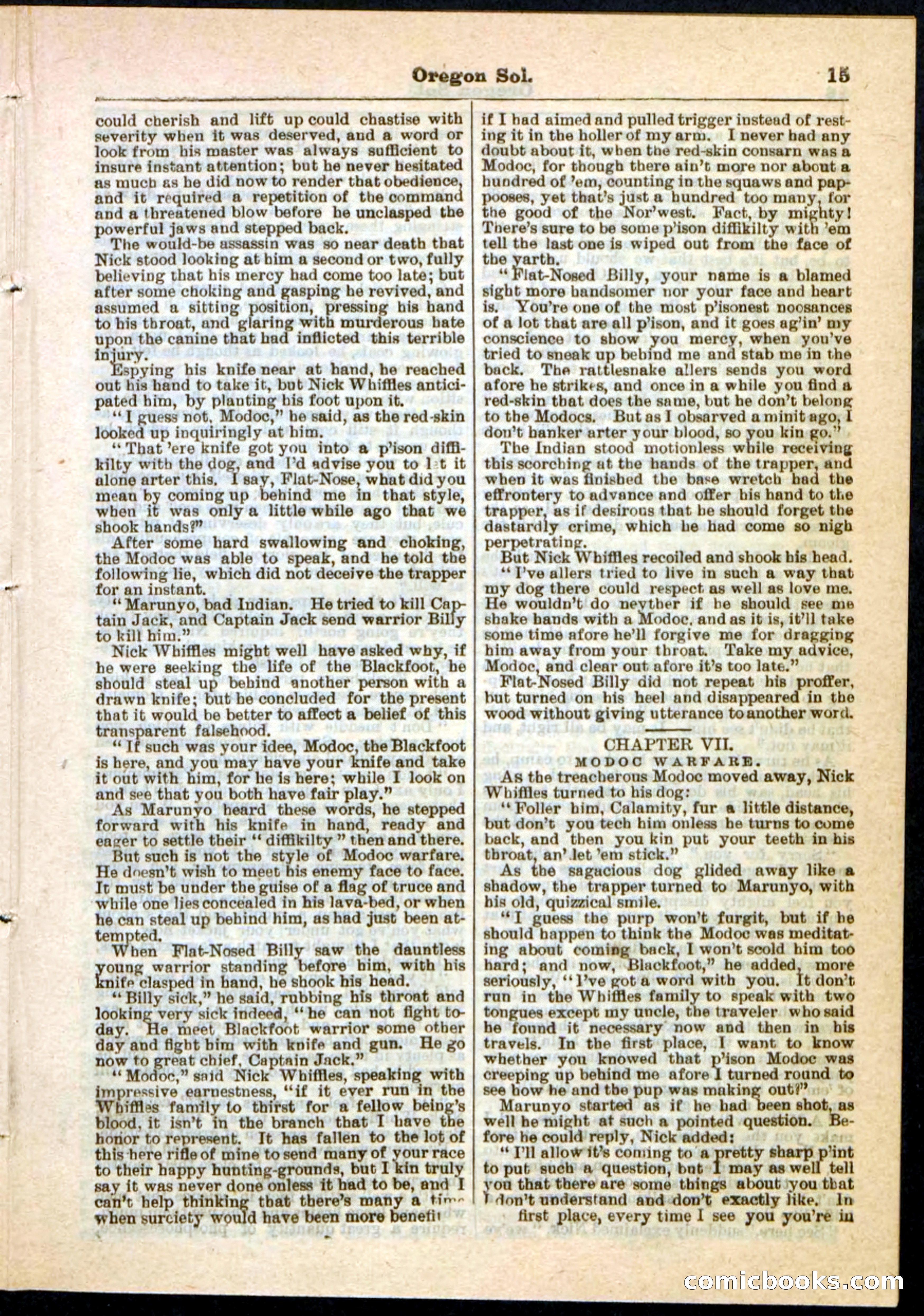 Oregon Sol; or, Nick Whiffles's Boy Spy — page 15 of 32