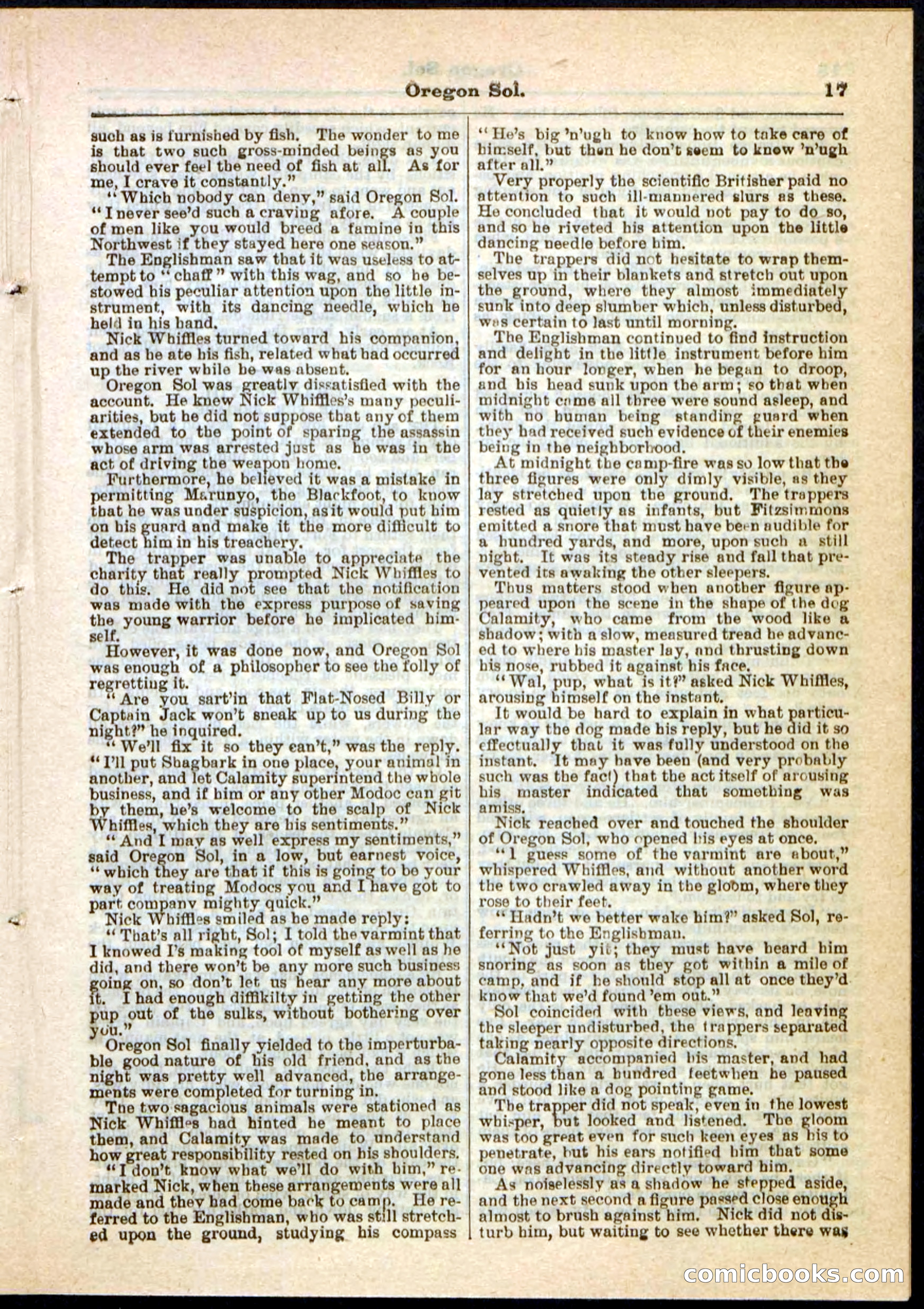 Oregon Sol; or, Nick Whiffles's Boy Spy — page 17 of 32
