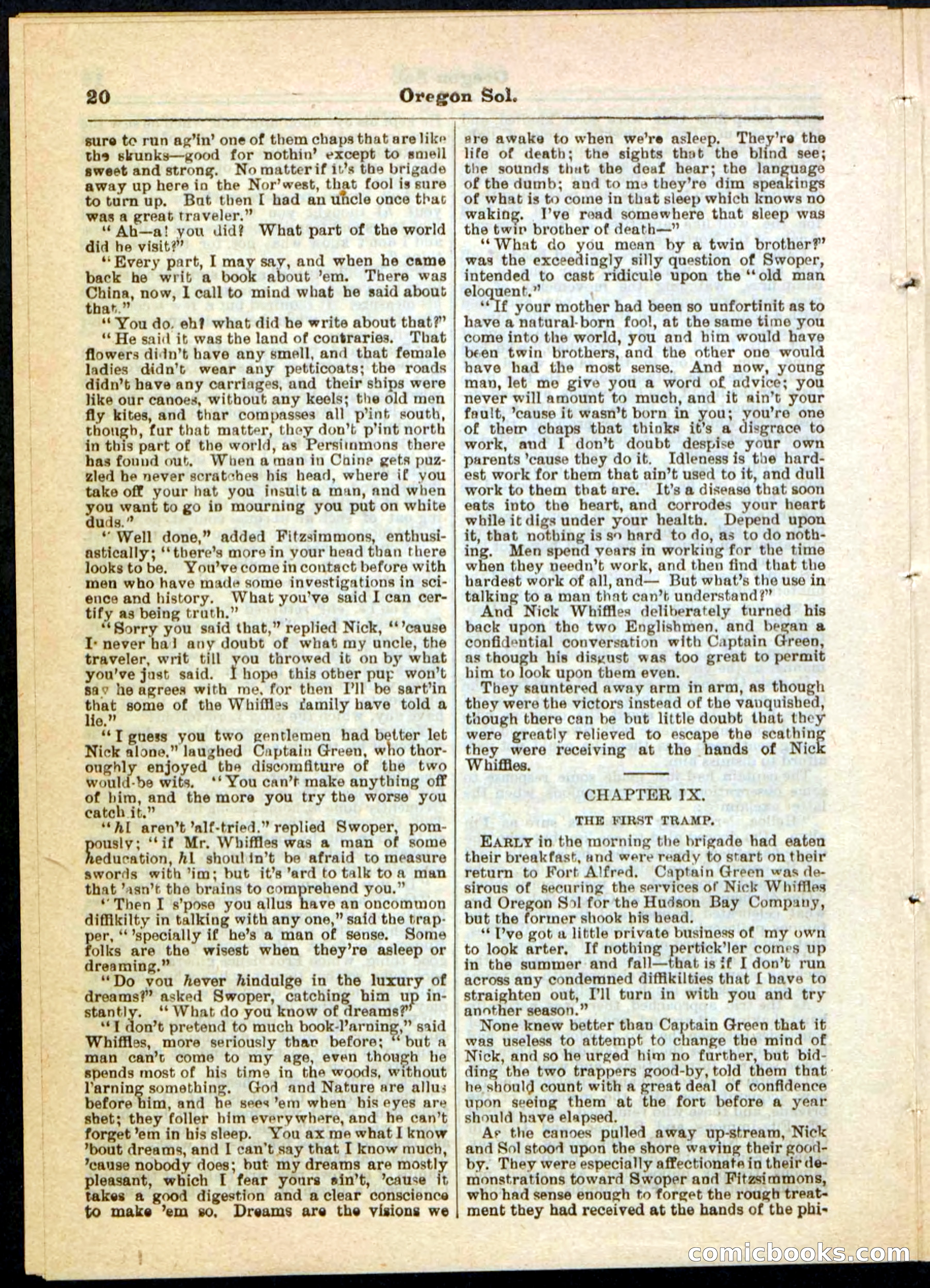 Oregon Sol; or, Nick Whiffles's Boy Spy — page 20 of 32
