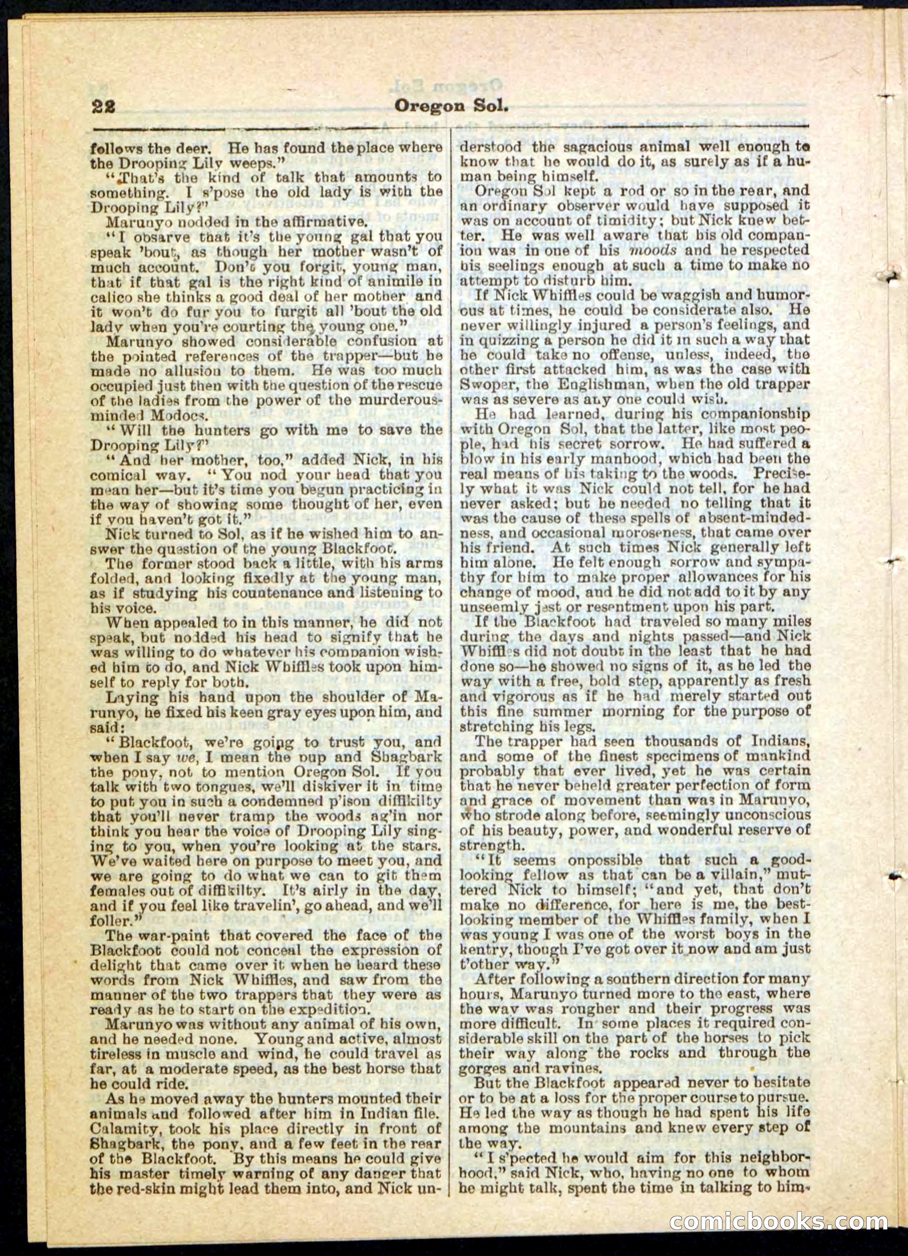 Oregon Sol; or, Nick Whiffles's Boy Spy — page 22 of 32