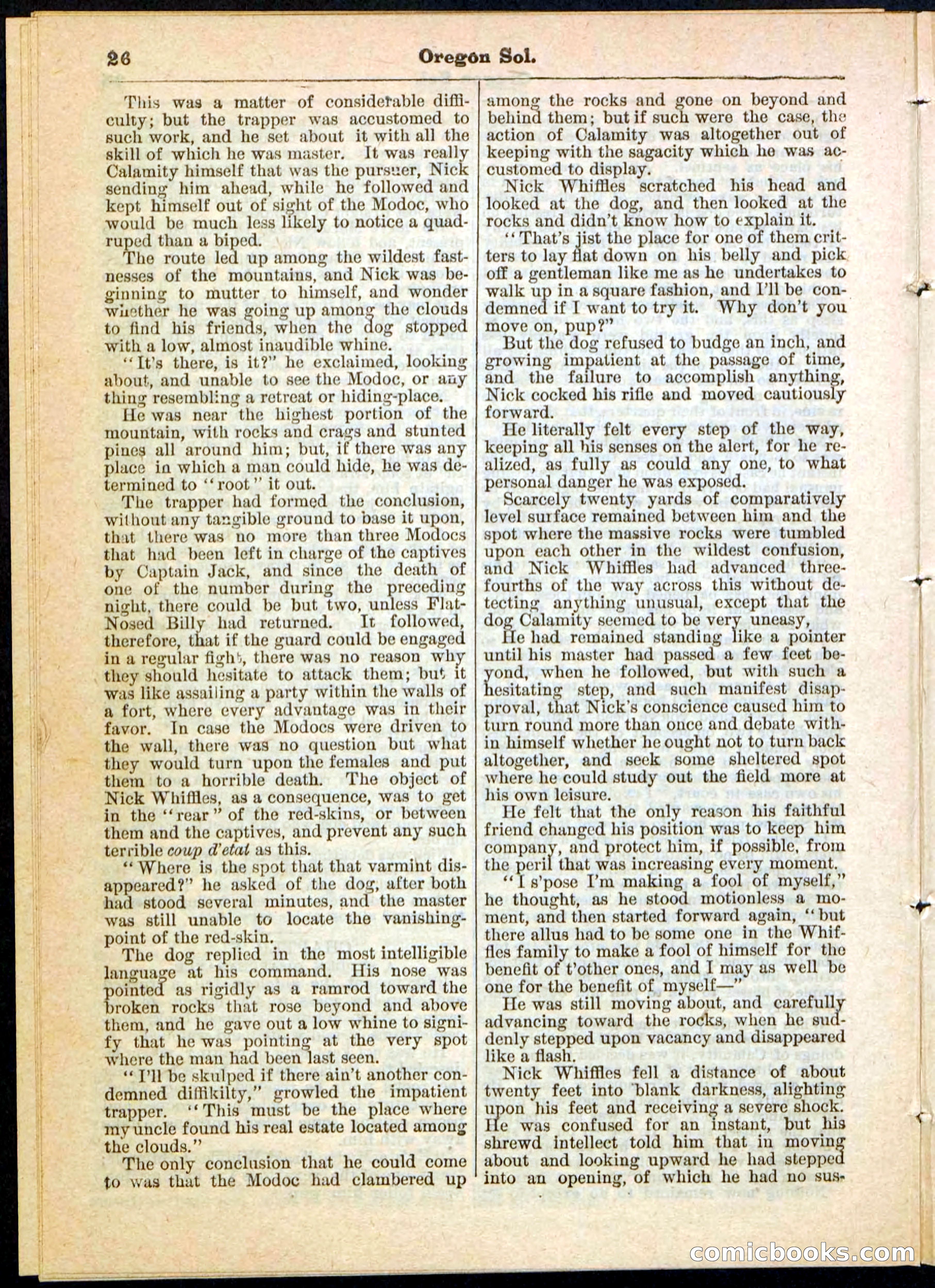 Oregon Sol; or, Nick Whiffles's Boy Spy — page 26 of 32