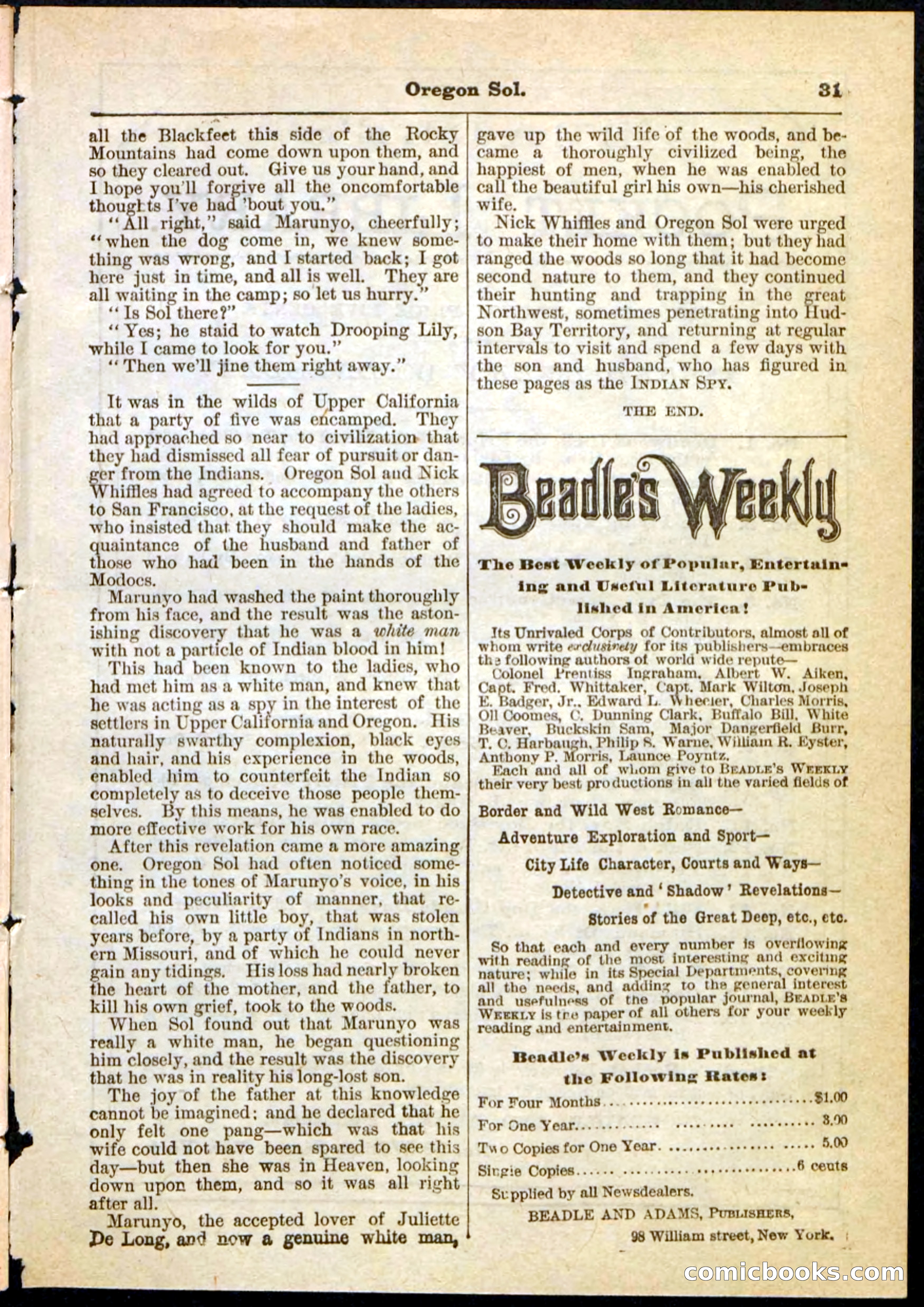 Oregon Sol; or, Nick Whiffles's Boy Spy — page 31 of 32