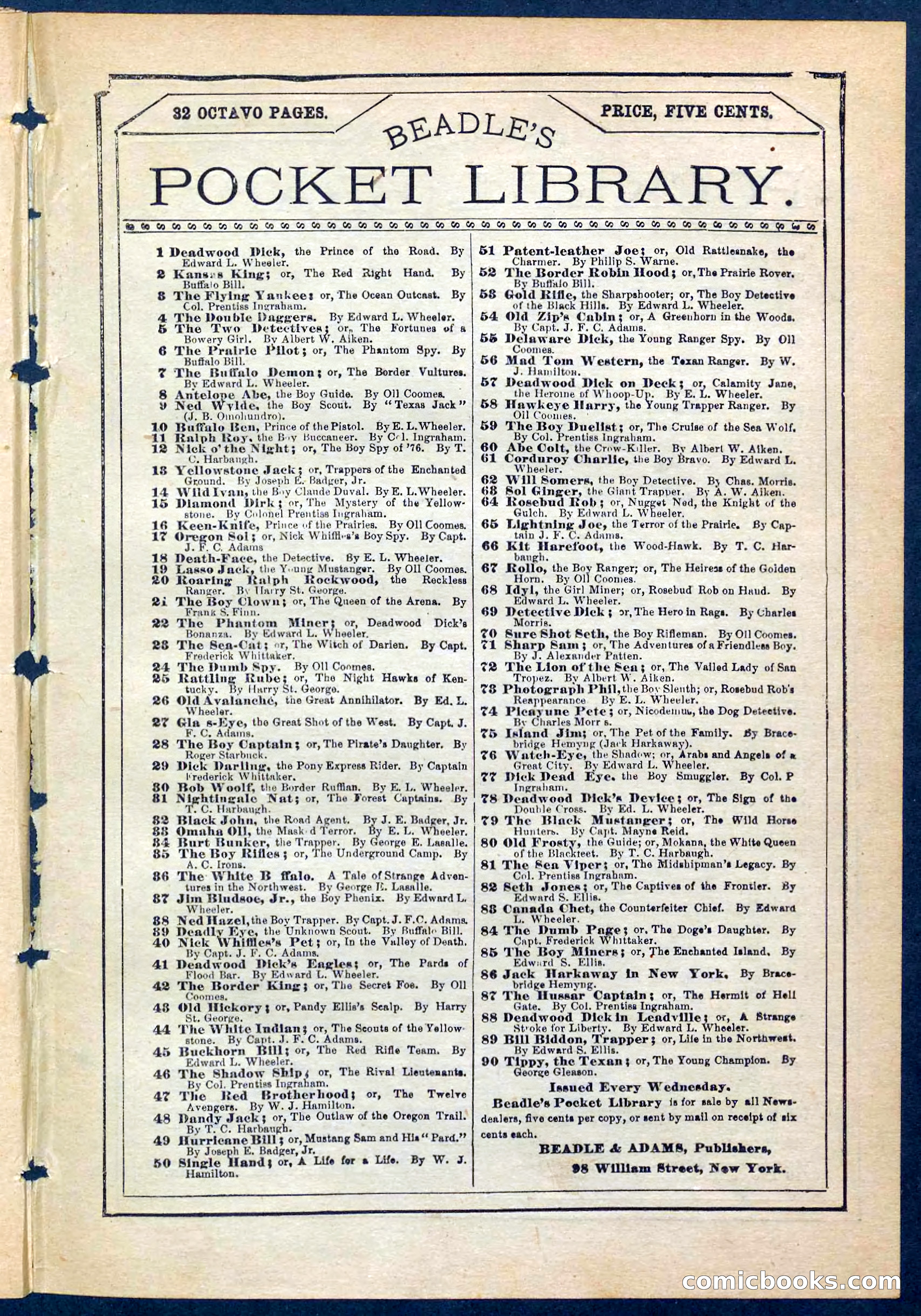 Beadle's Pocket Library No. 185 — page 31 of 32