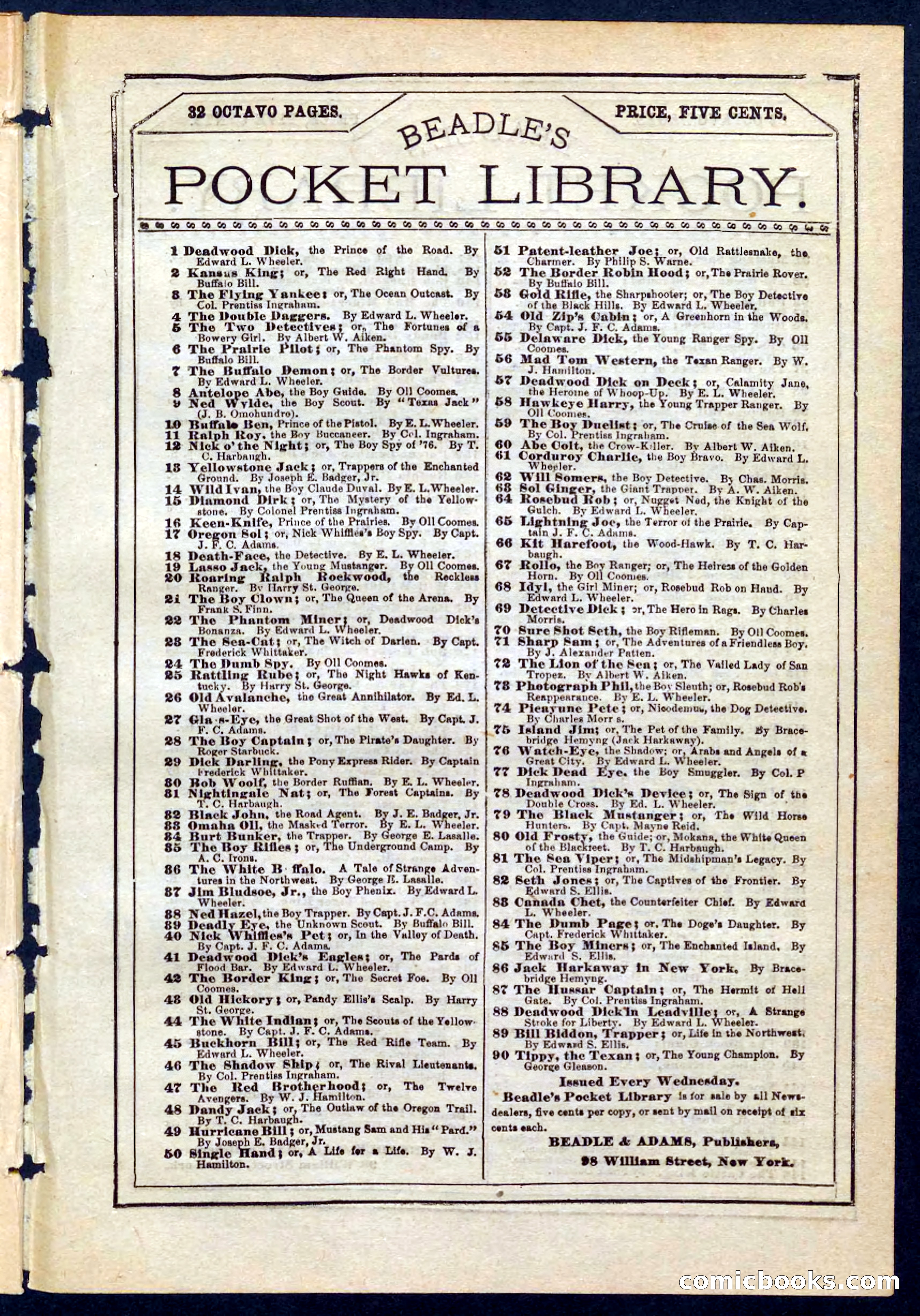 Beadle's Pocket Library No. 189 — page 31 of 32