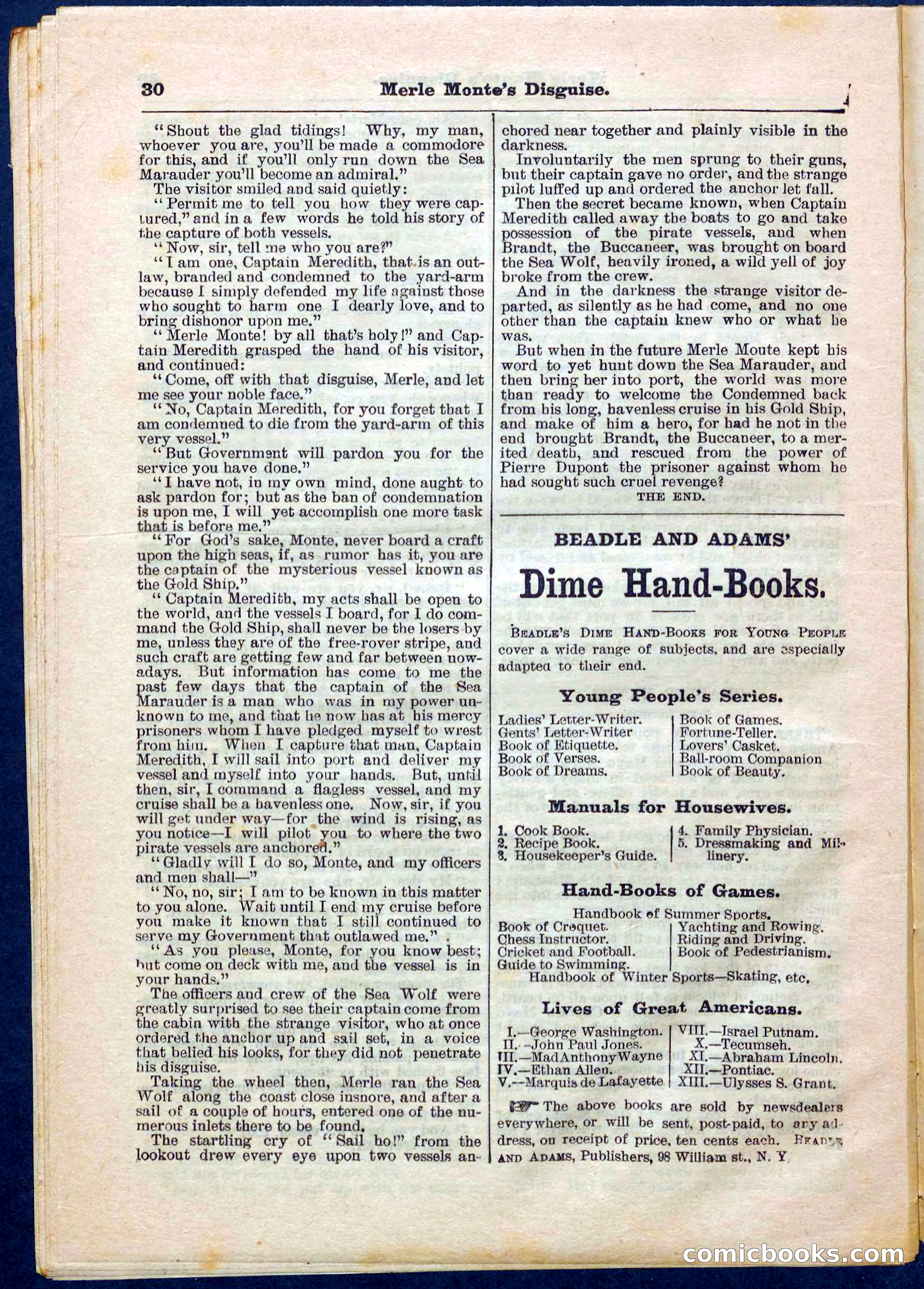 Beadle's Pocket Library No. 244 — page 30 of 32