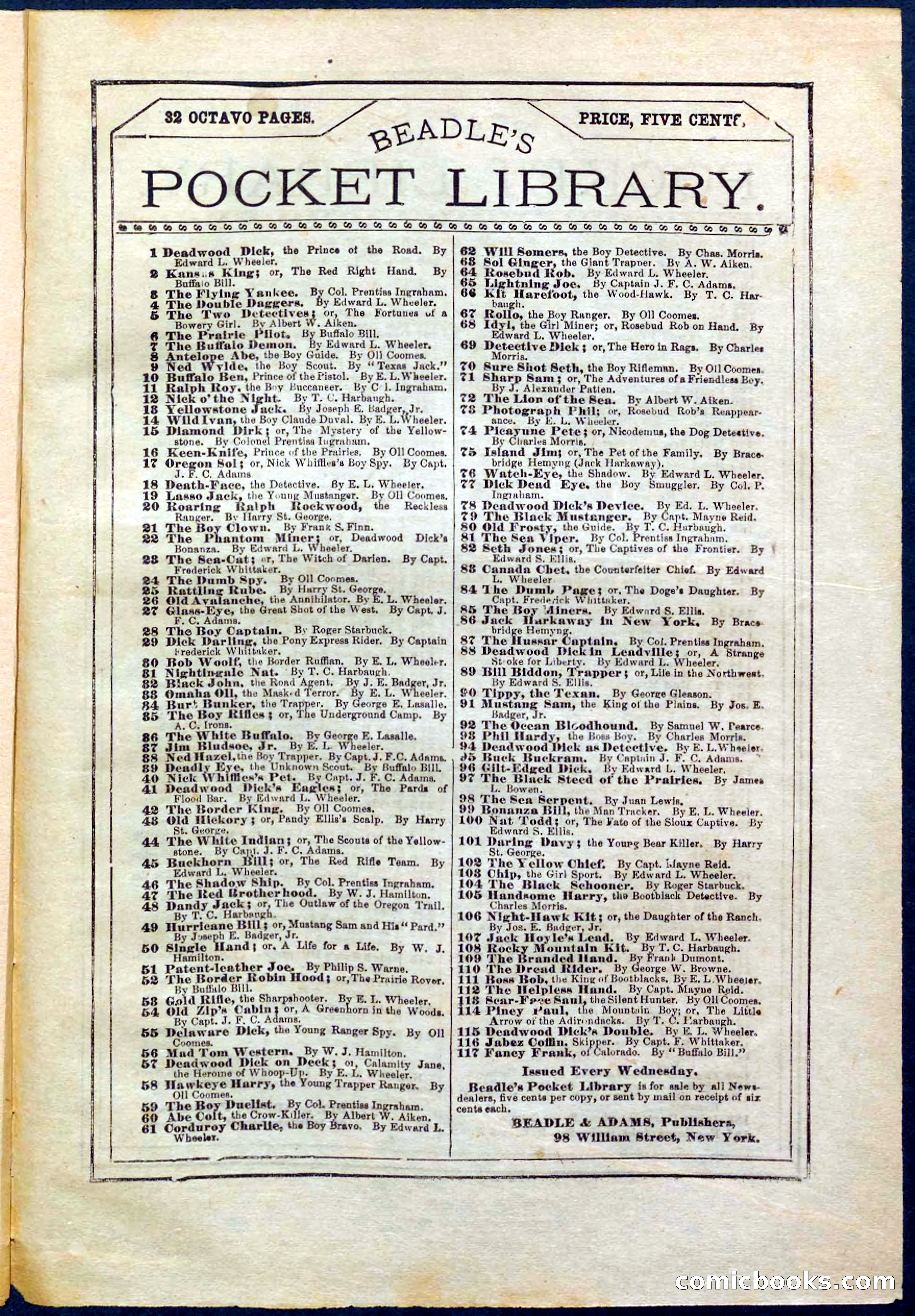 Beadle's Pocket Library No. 244 — page 31 of 32