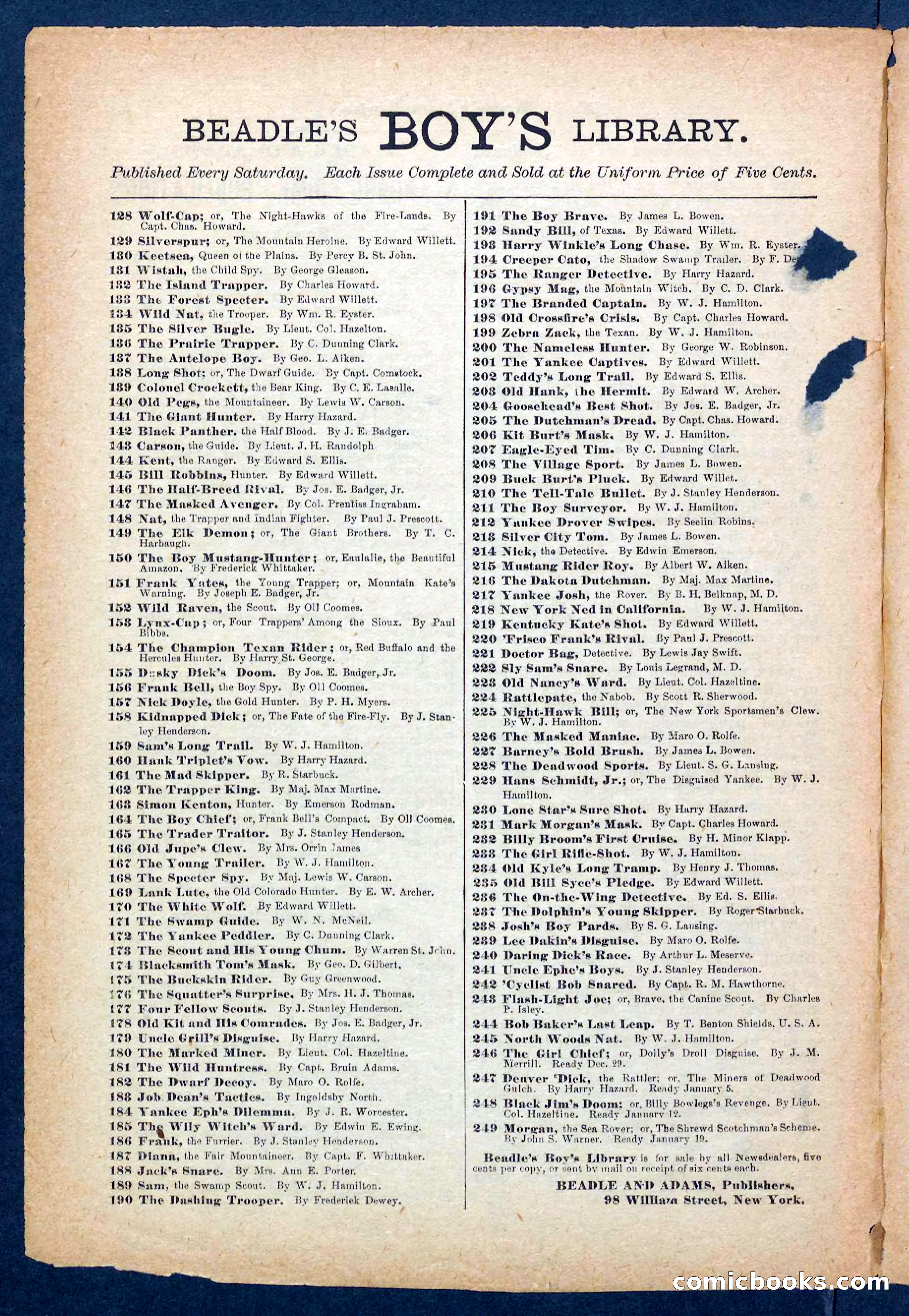 Beadle's Pocket Library No. 256 — page 30 of 32