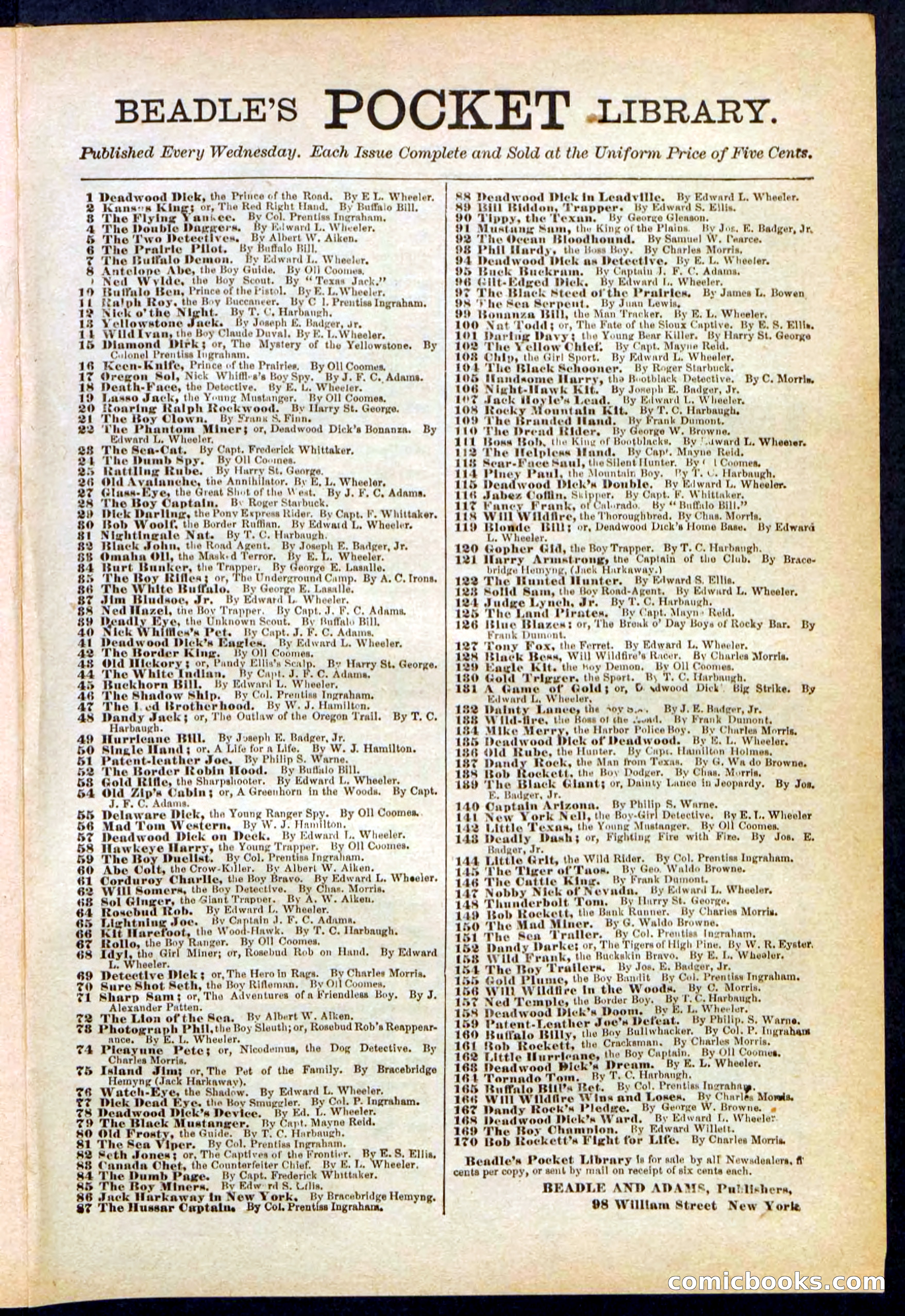 Beadle's Pocket Library No. 298 — page 31 of 32