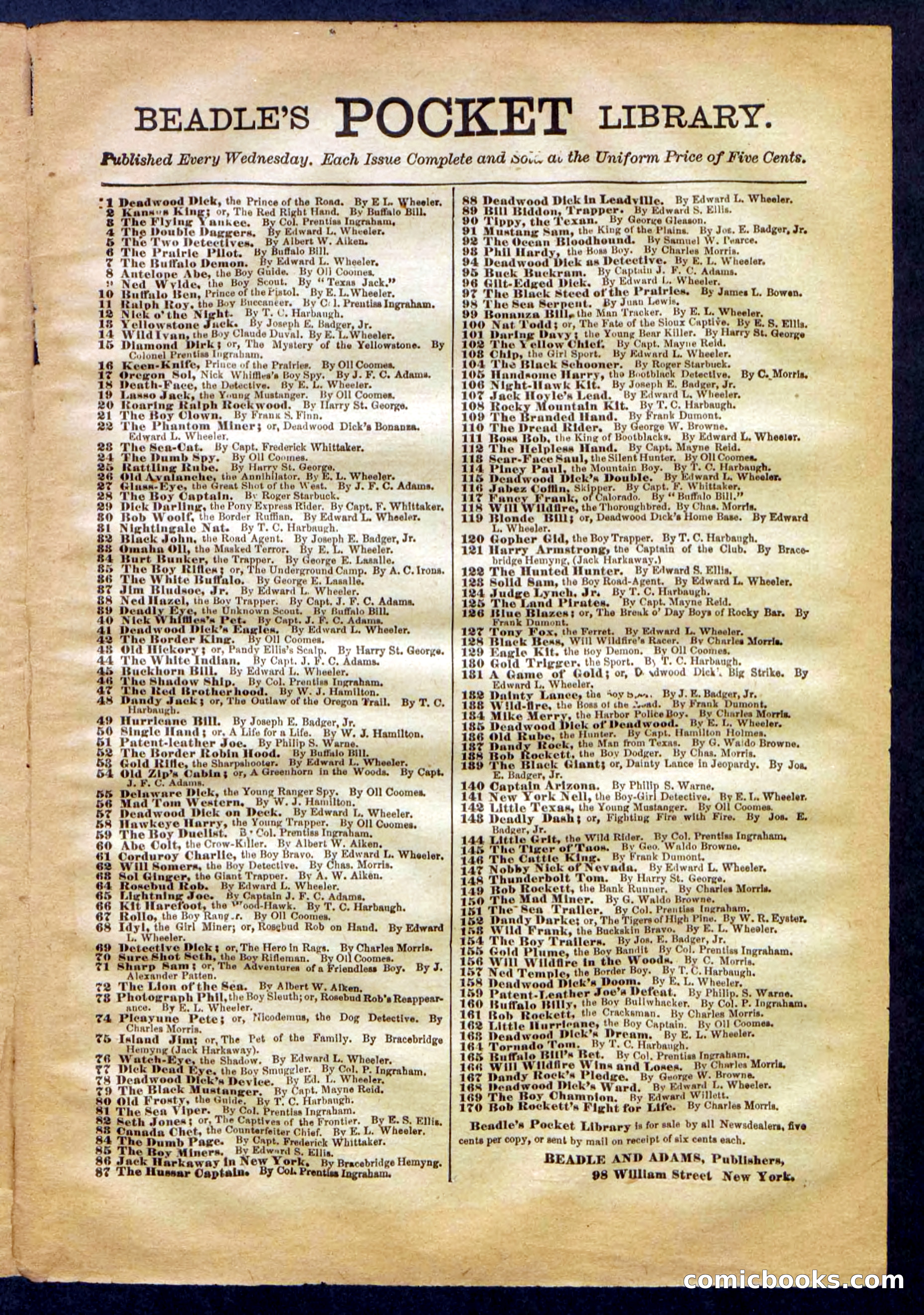 Beadle's Pocket Library No. 336 — page 31 of 32